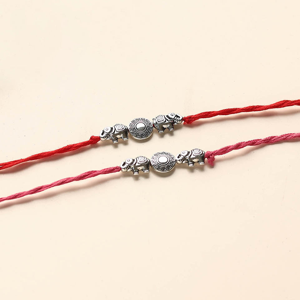 Handmade German Silver Rakhi (Set of 2)