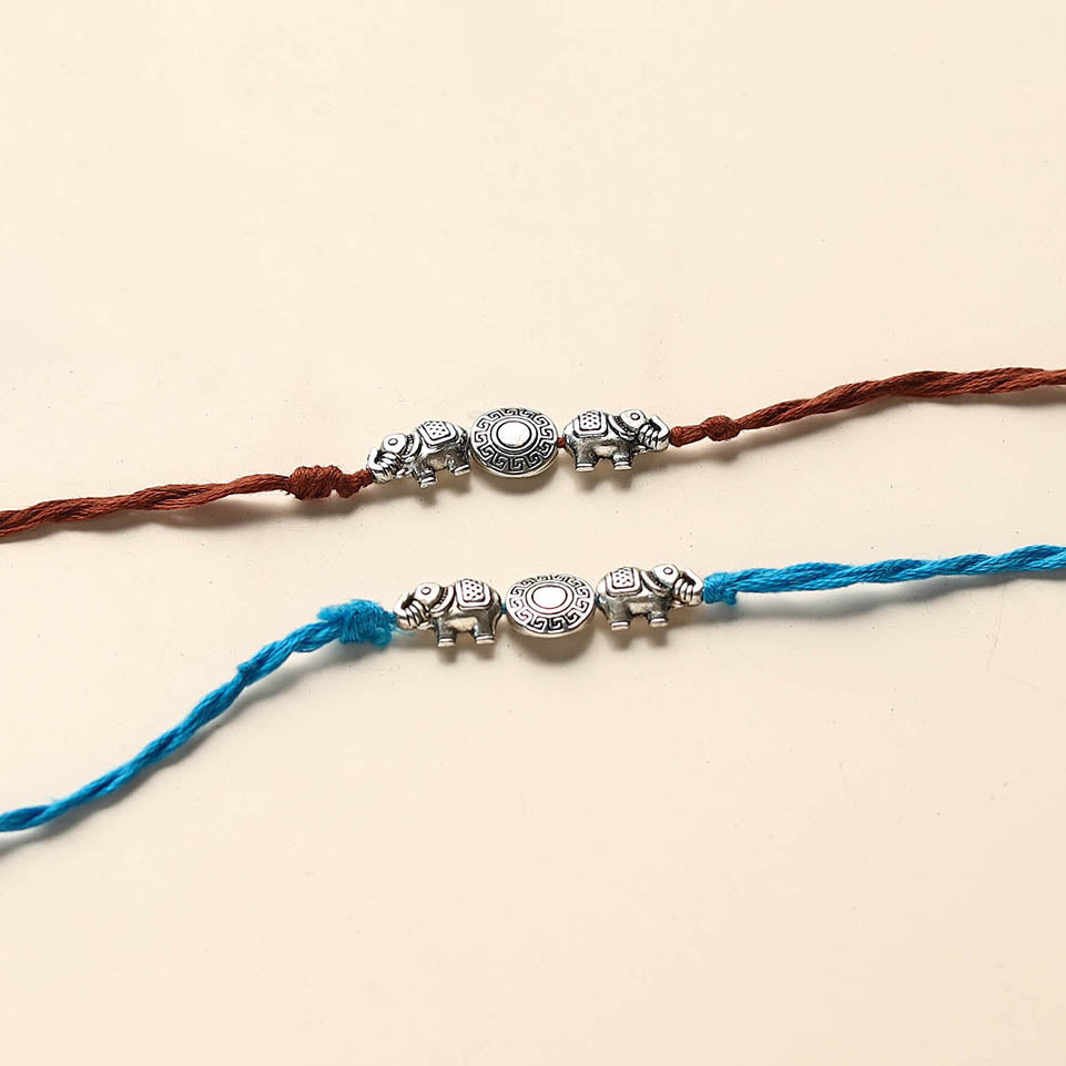Handmade German Silver Rakhi (Set of 2)
