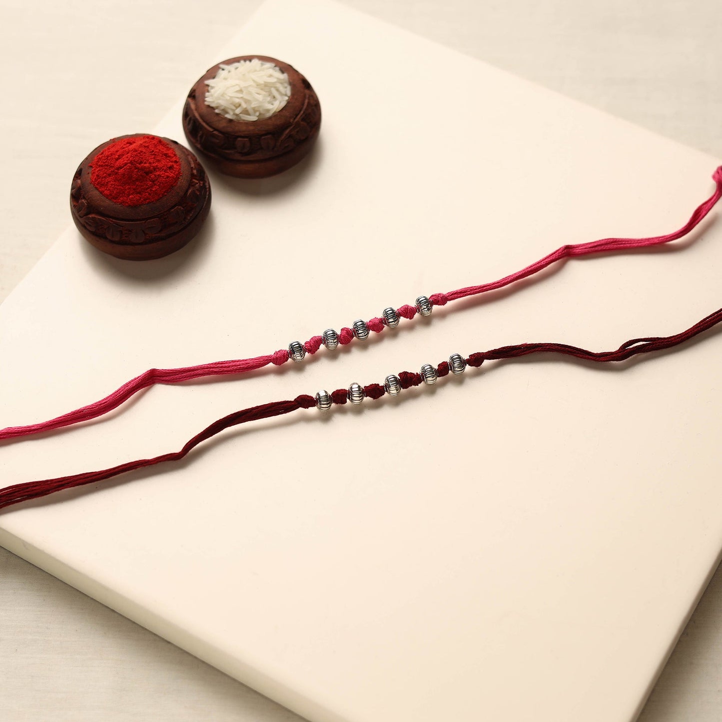 Handmade German Silver Rakhi (Set of 2)