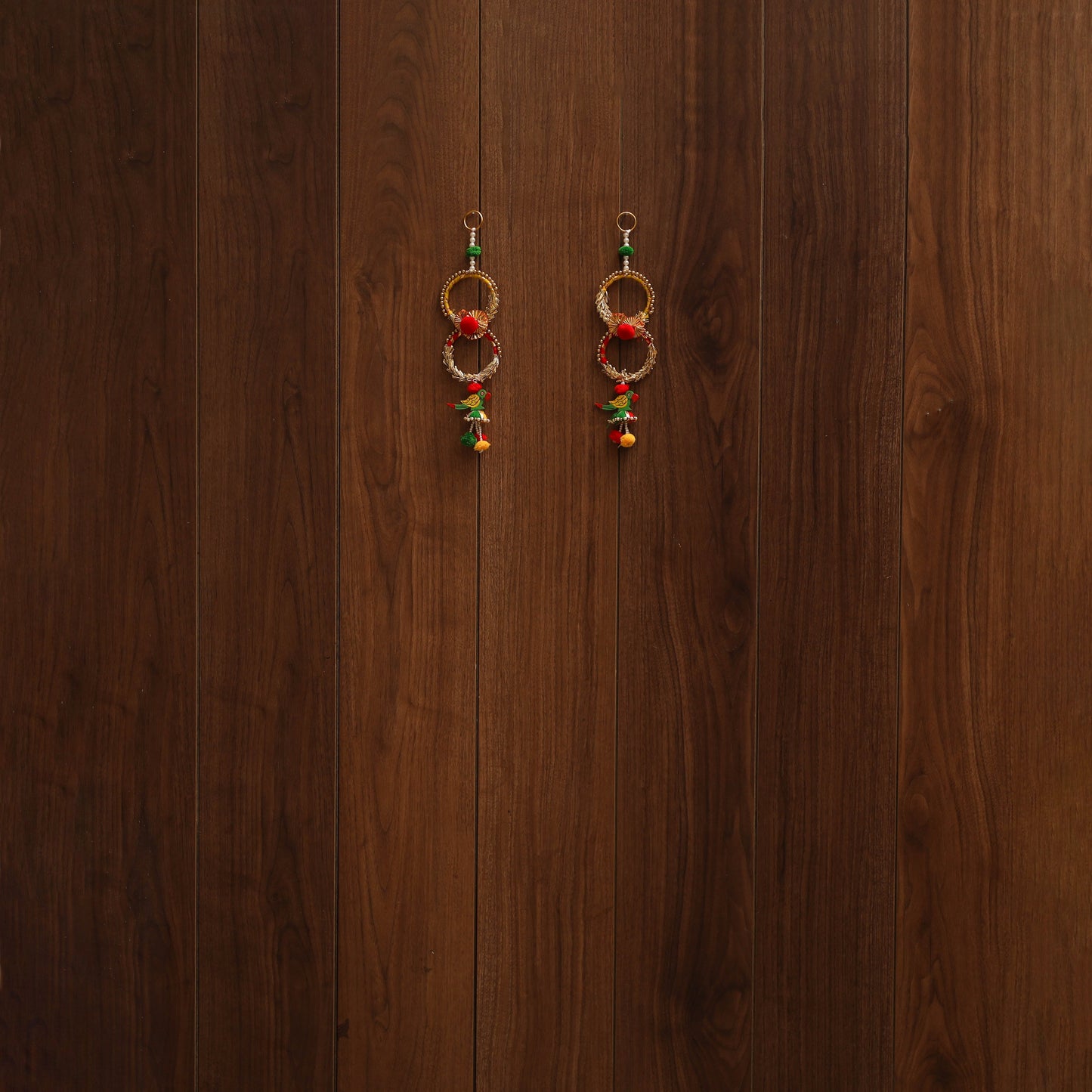 Handmade gota & bead work hanging for home decor (set of 2)