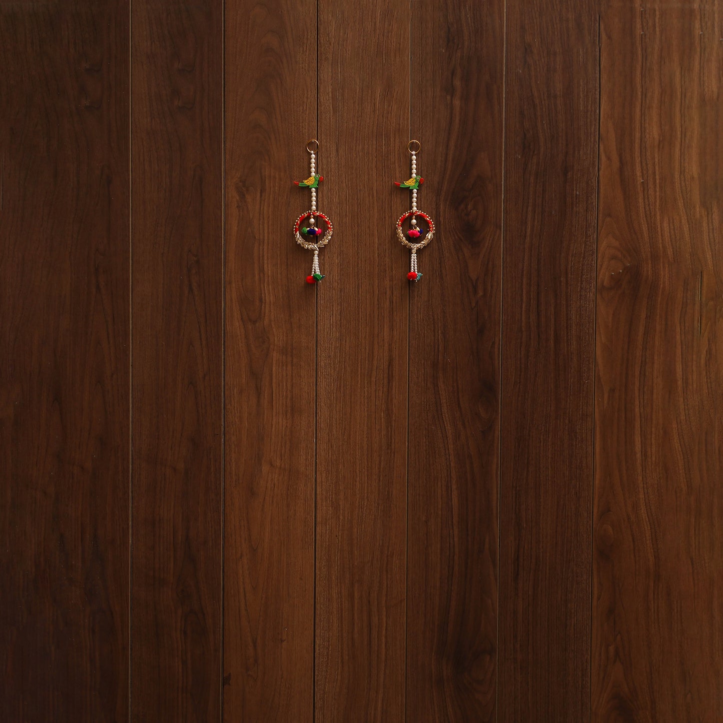 Handmade gota & bead work hanging for home decor (set of 2)