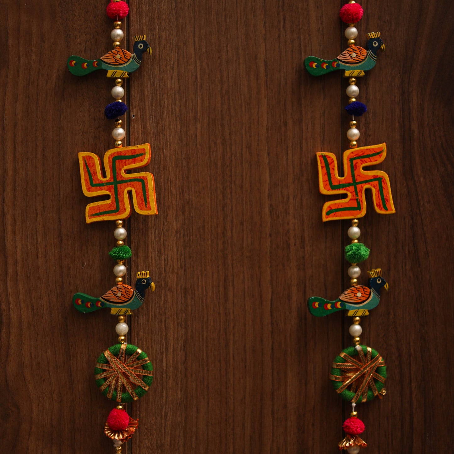 Handmade gota & bead work hanging for home decor (set of 2)