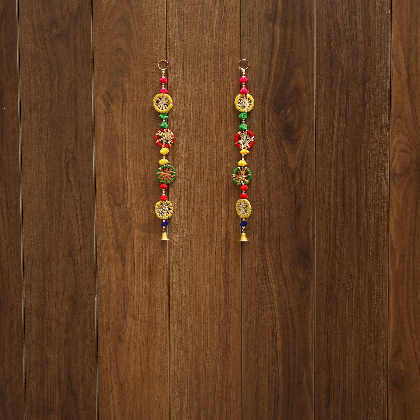 Handmade gota & bead work hanging (set of 2) 03