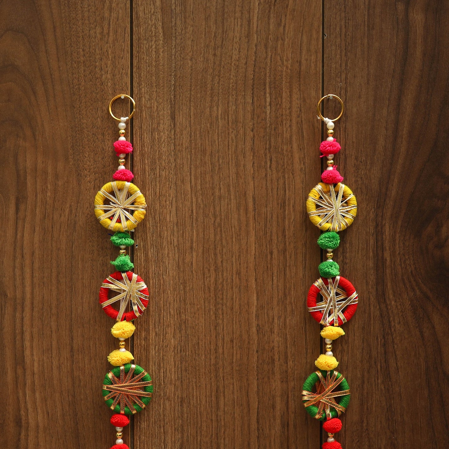 Handmade gota & bead work hanging (set of 2) 03