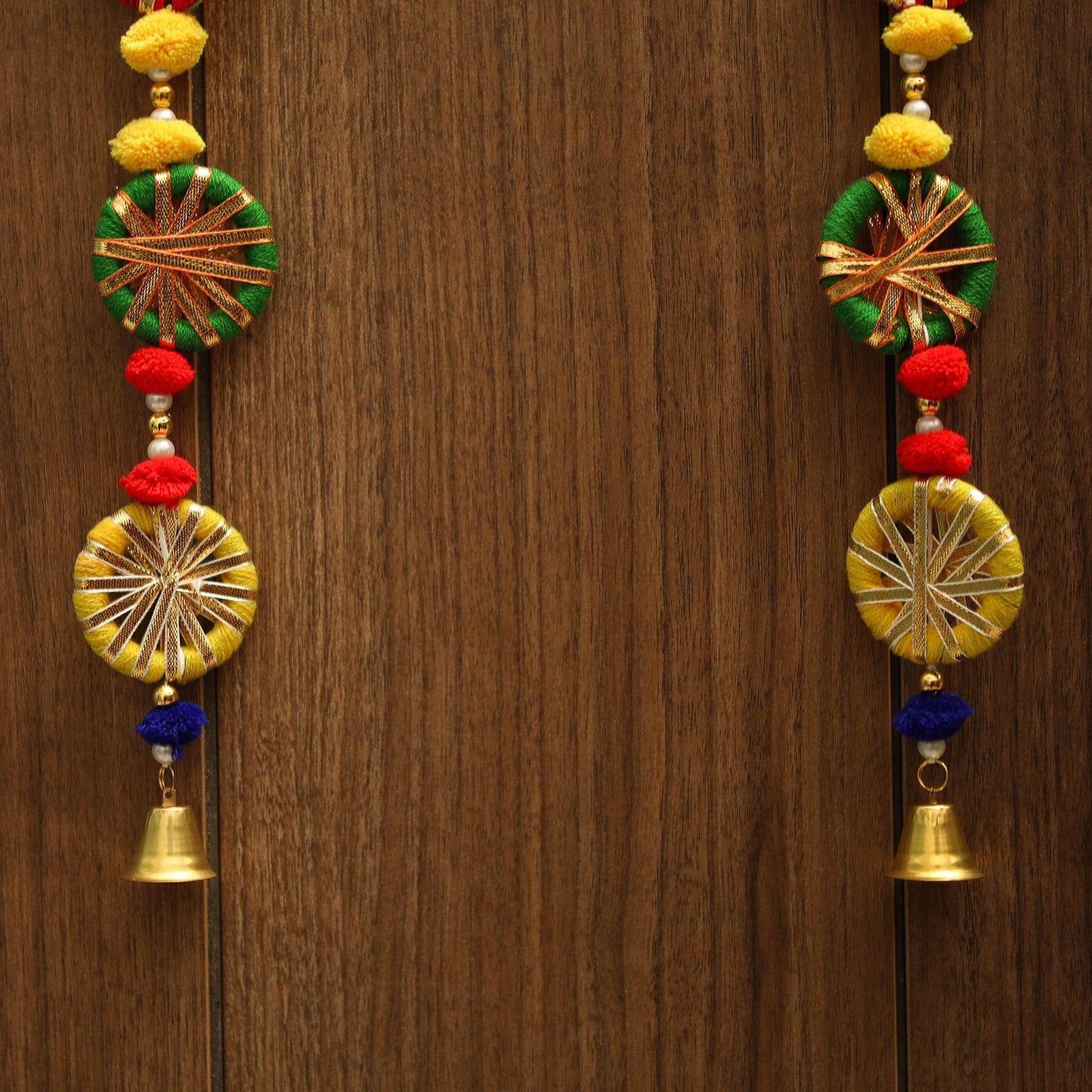 Handmade gota & bead work hanging (set of 2) 03