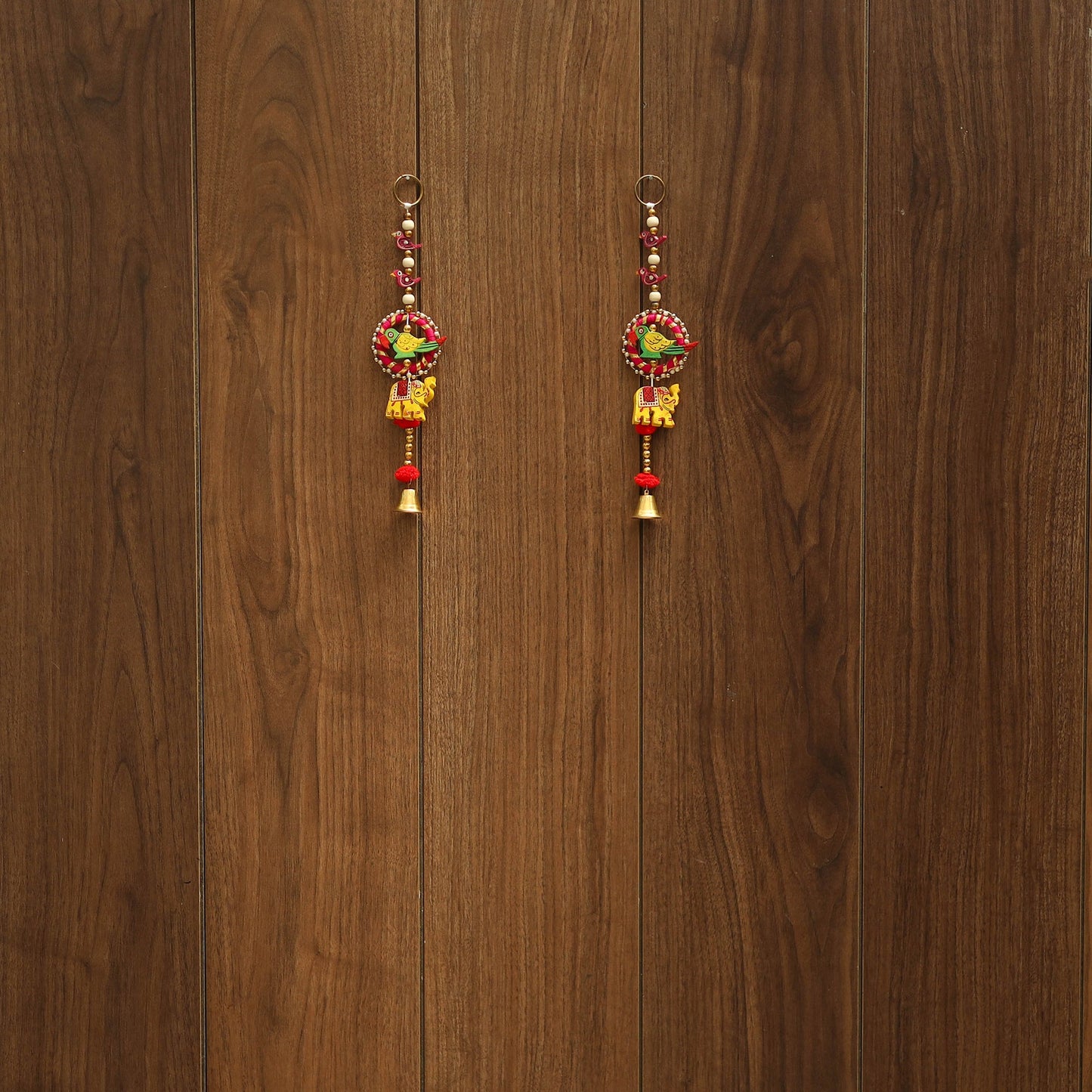 Handmade gota & bead work hanging (set of 2) 04