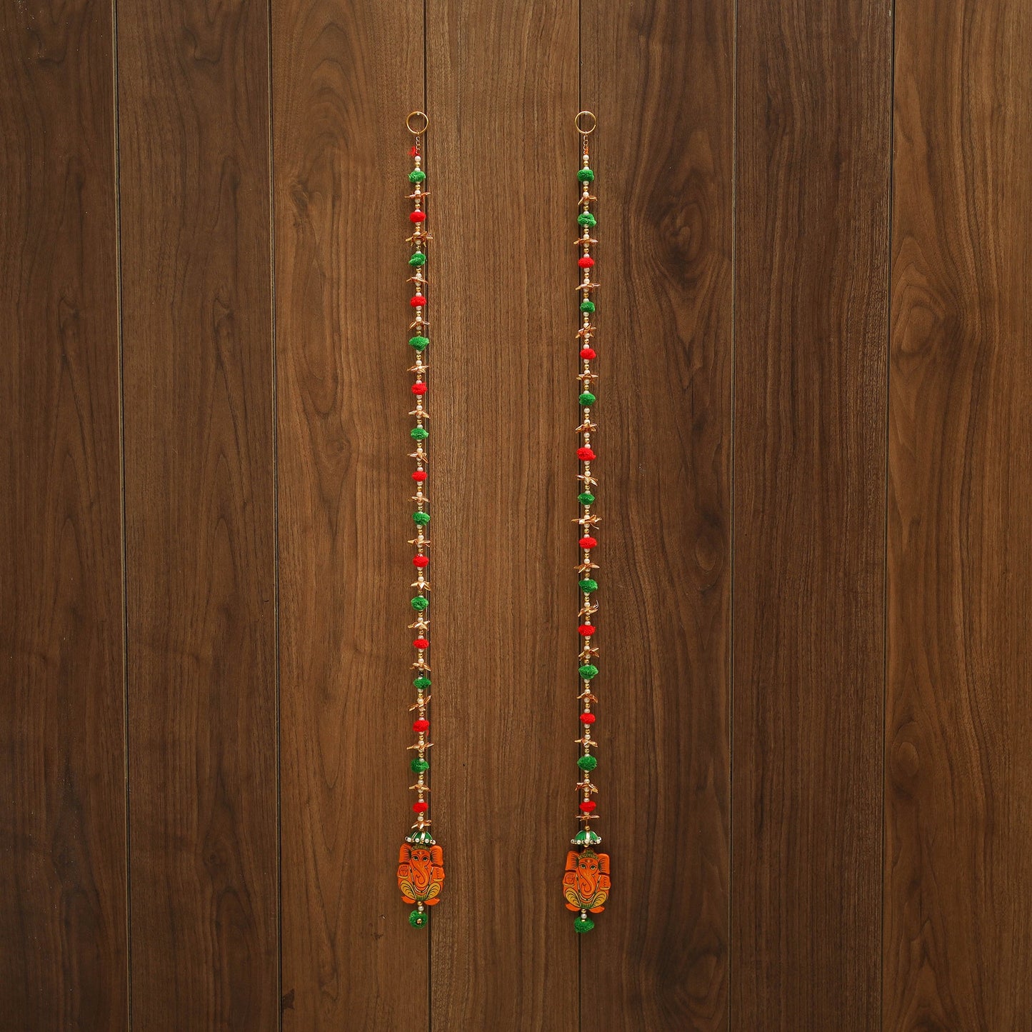 Handmade gota & bead work hanging (set of 2) 05