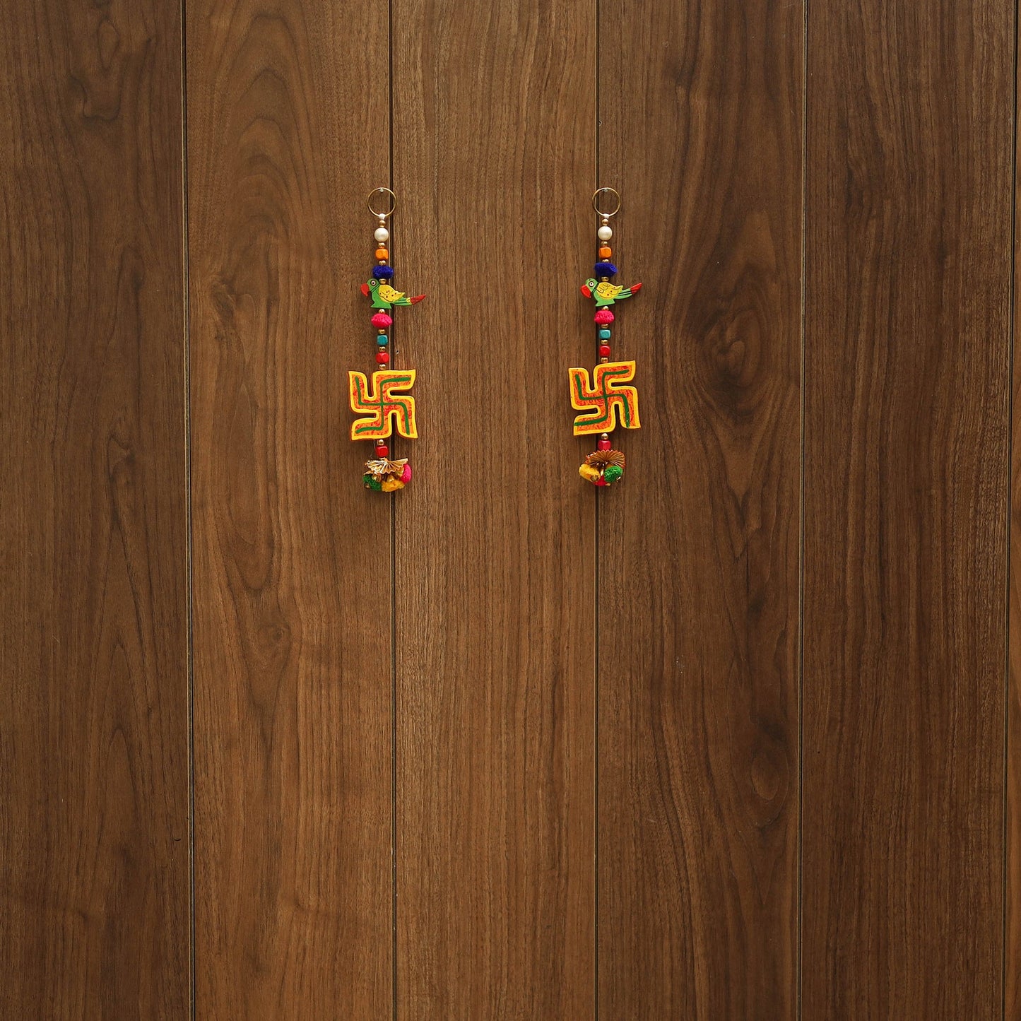 Handmade gota & bead work hanging (set of 2) 07