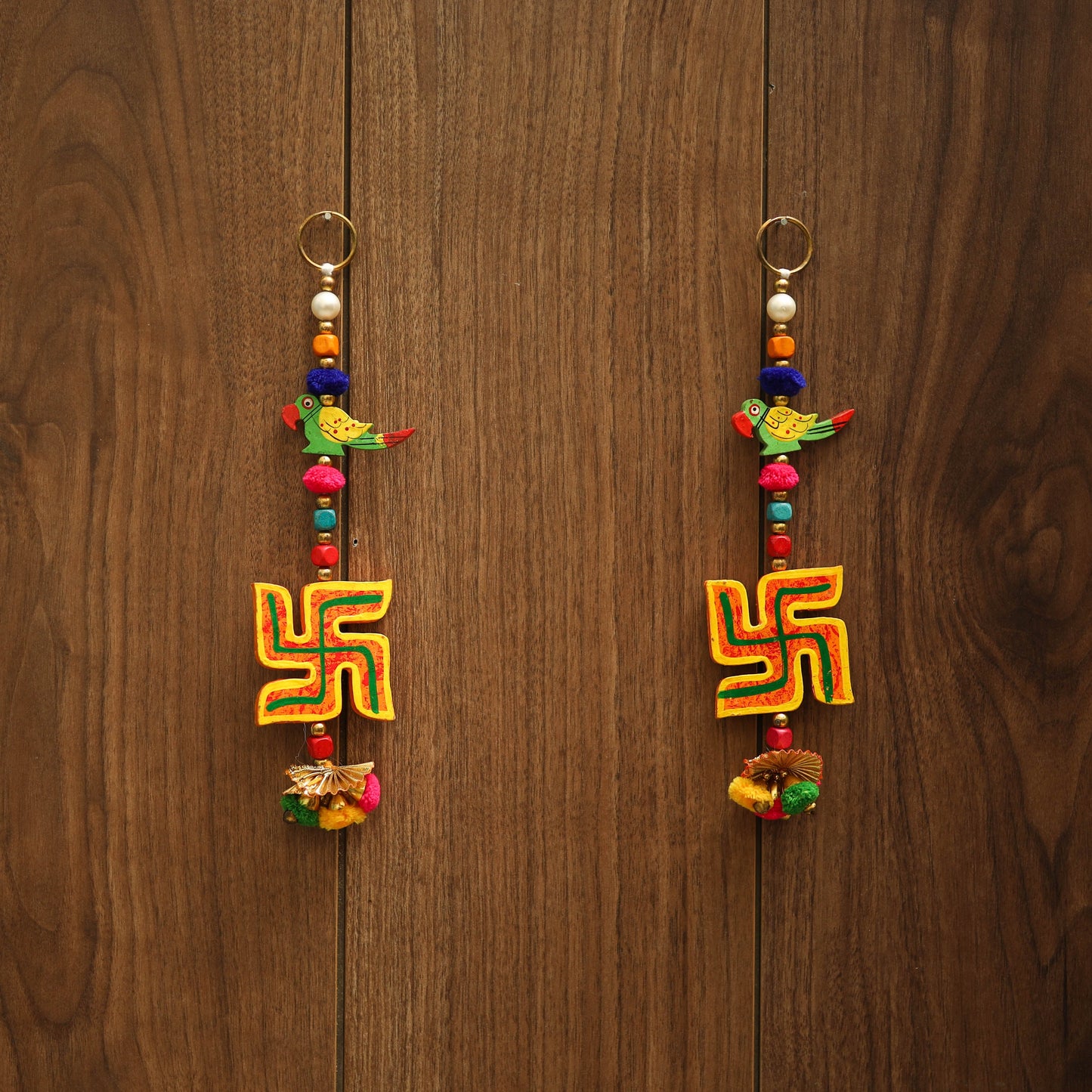 Handmade gota & bead work hanging (set of 2) 07