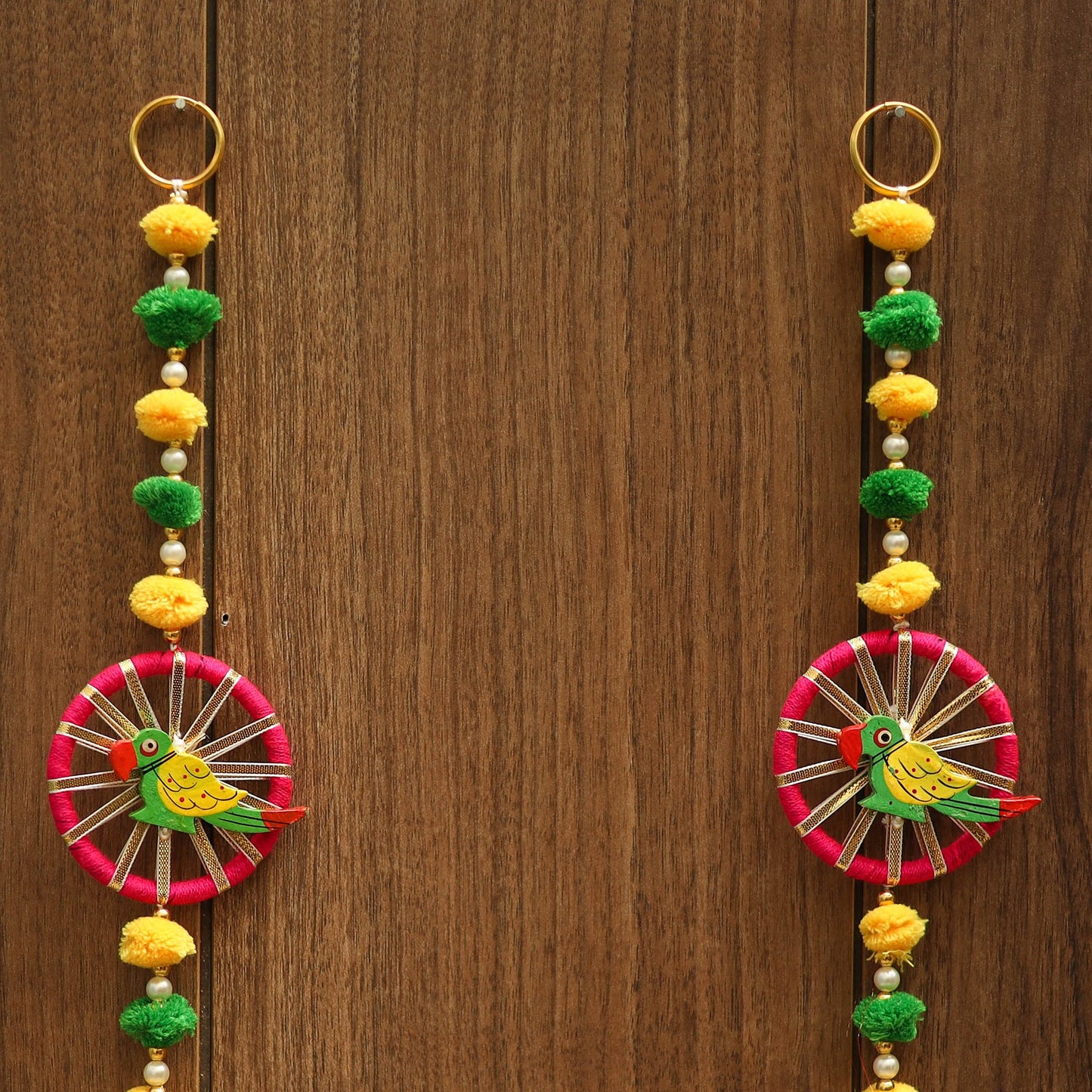 Handmade gota & bead work hanging (set of 2) 10