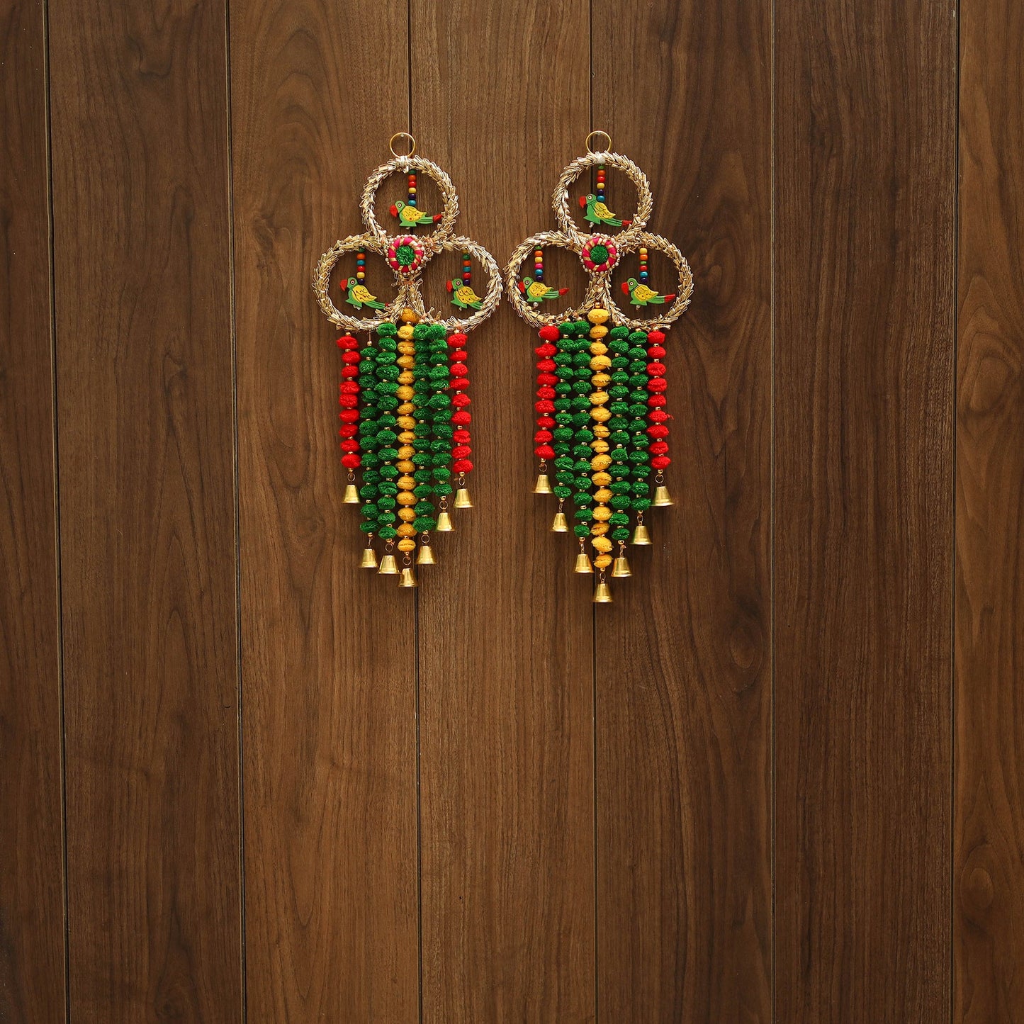 Handmade gota & bead work hanging (set of 2) 11