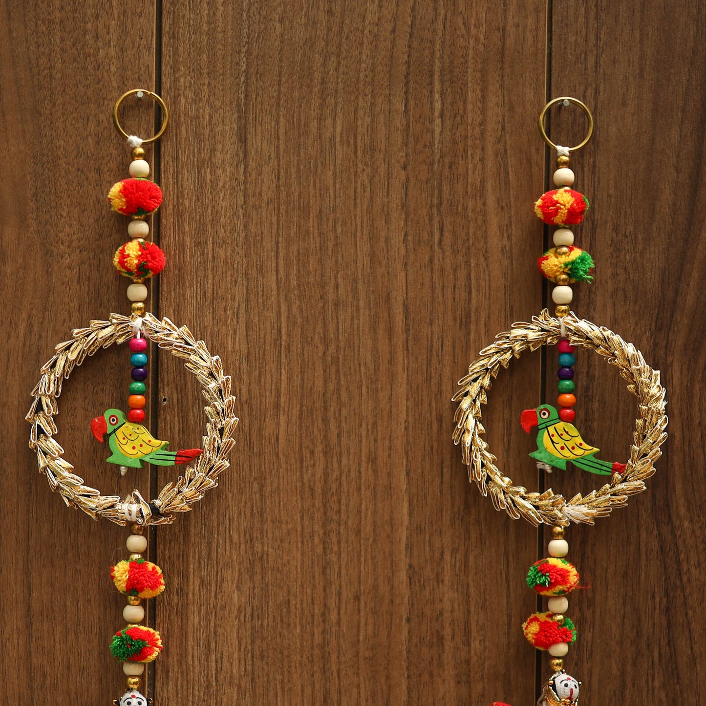 Handmade gota & bead work hanging (set of 2) 11