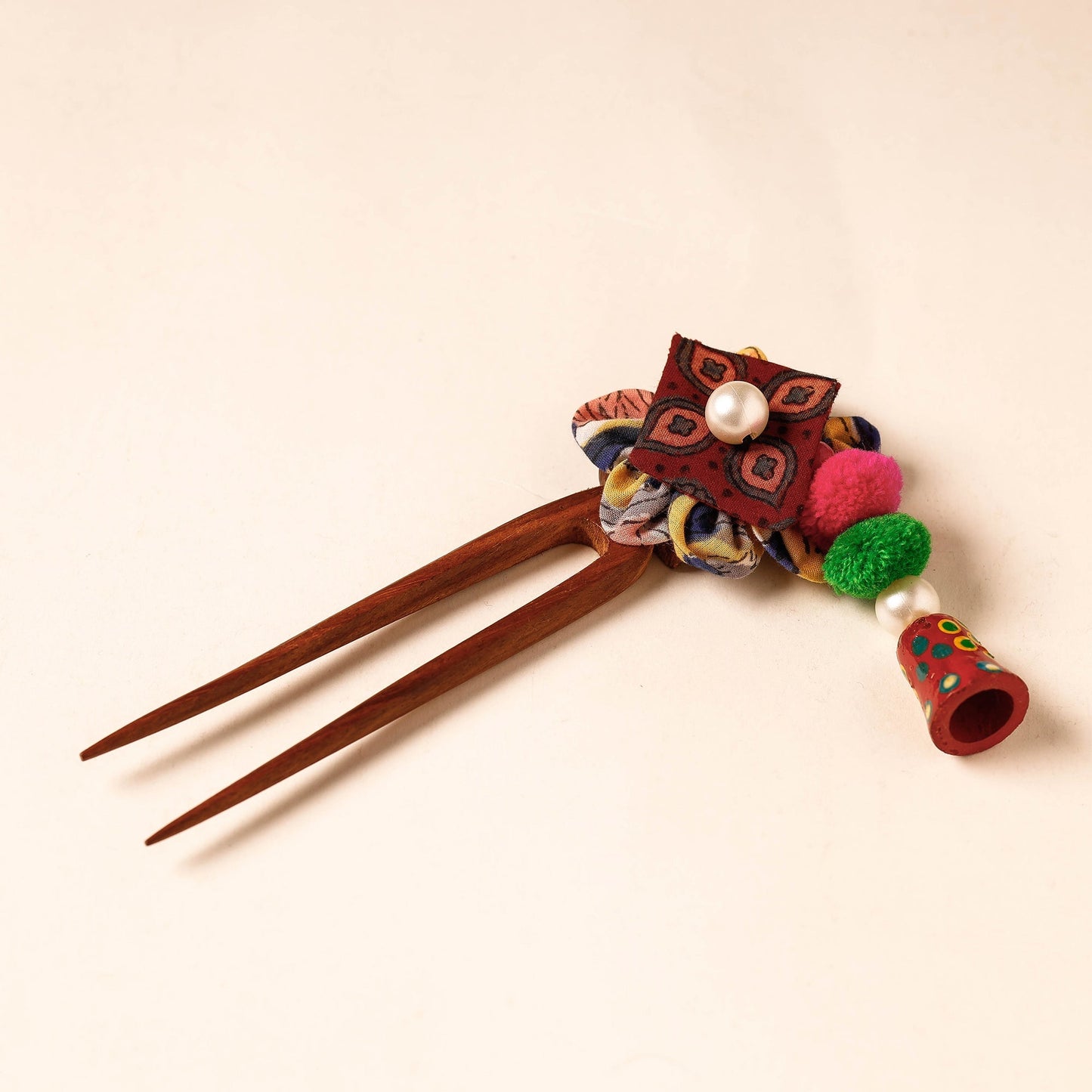 Handmade Gulmohar Flower Wooden Juda Stick