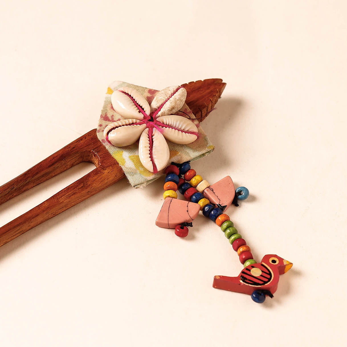 Handmade Gulmohar Flower Wooden Juda Stick
