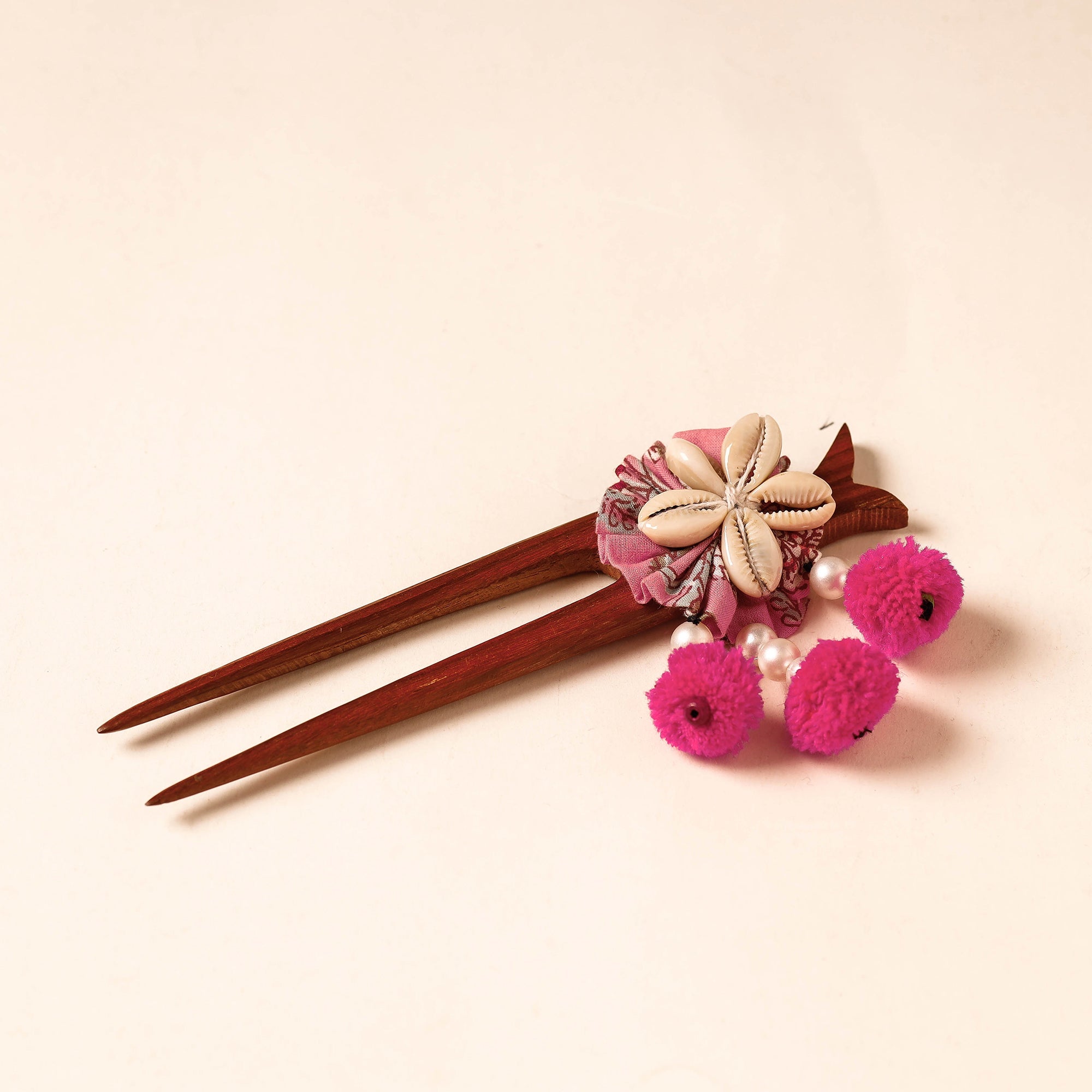 Handmade Flower Crochet Wooden Juda Stick by Samoolam main image 1