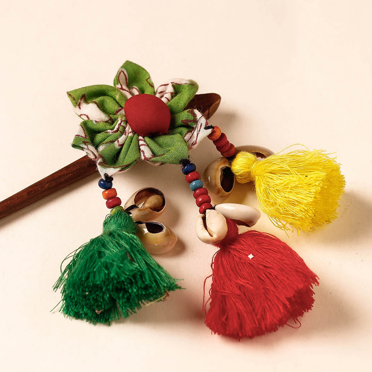 Handmade Gulmohar Flower Wooden Juda Stick