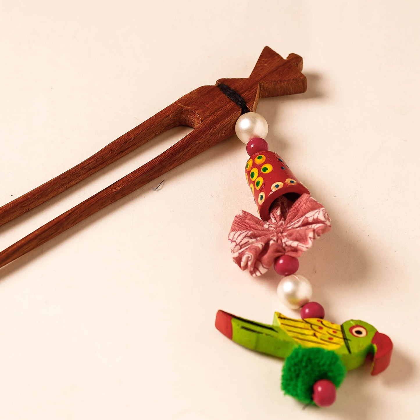 Handmade Gulmohar Flower Wooden Juda Stick