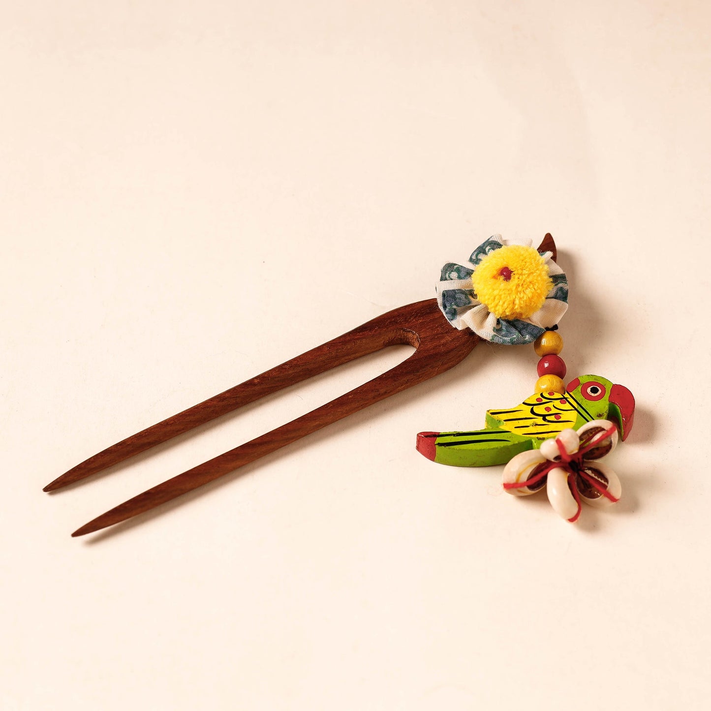 Handmade Gulmohar Flower Wooden Juda Stick