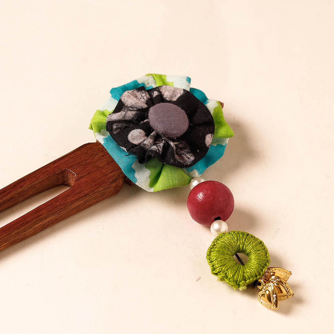 Handmade Gulmohar Flower Wooden Juda Stick