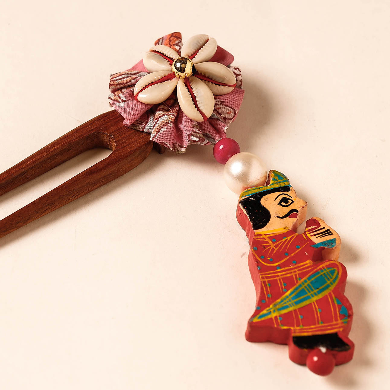 Handmade Gulmohar Flower Wooden Juda Stick