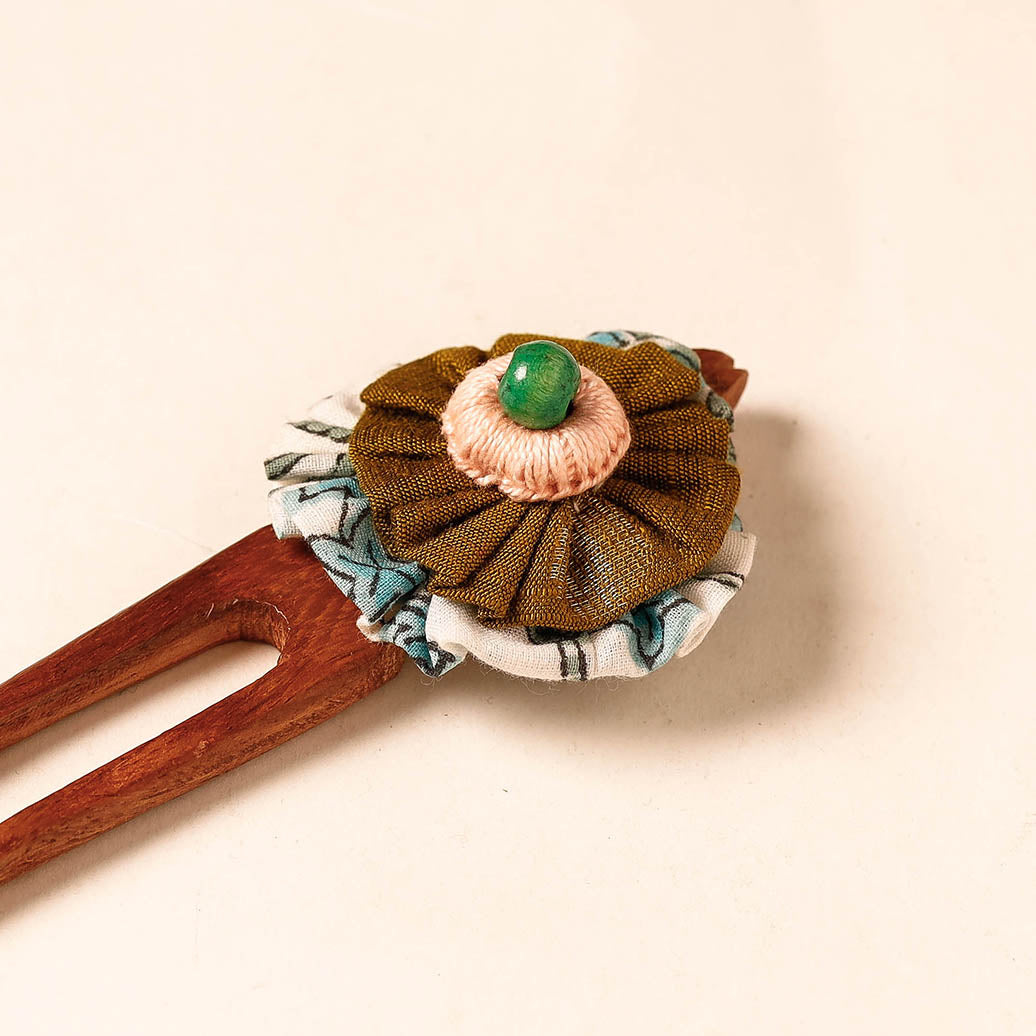 Handmade Gulmohar Flower Wooden Juda Stick