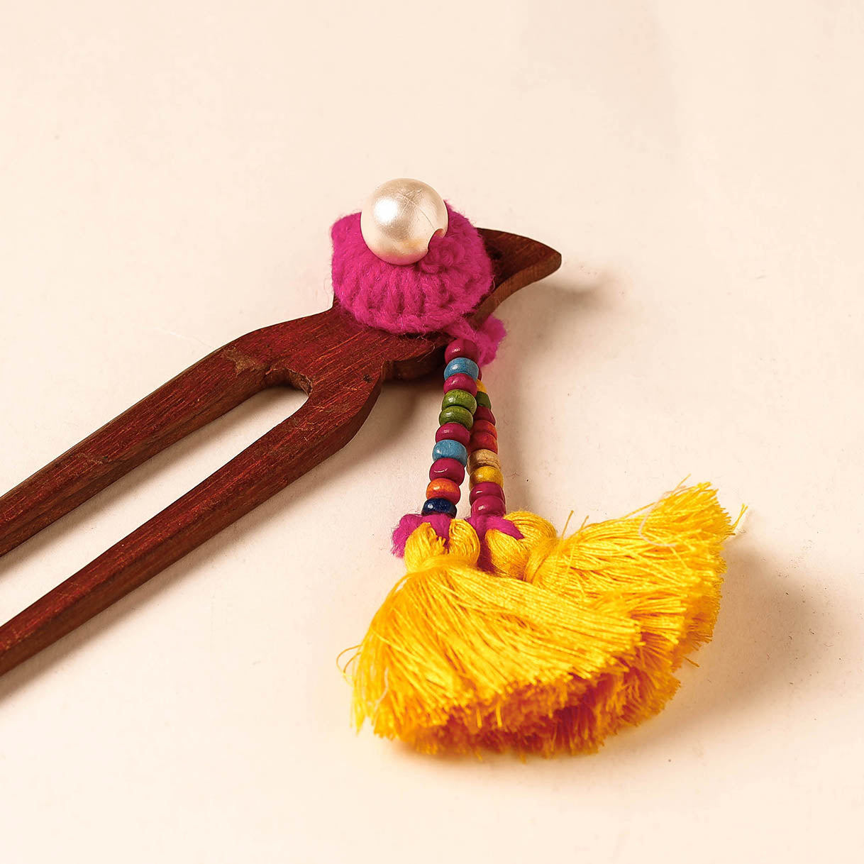 Handmade Gulmohar Flower Wooden Juda Stick