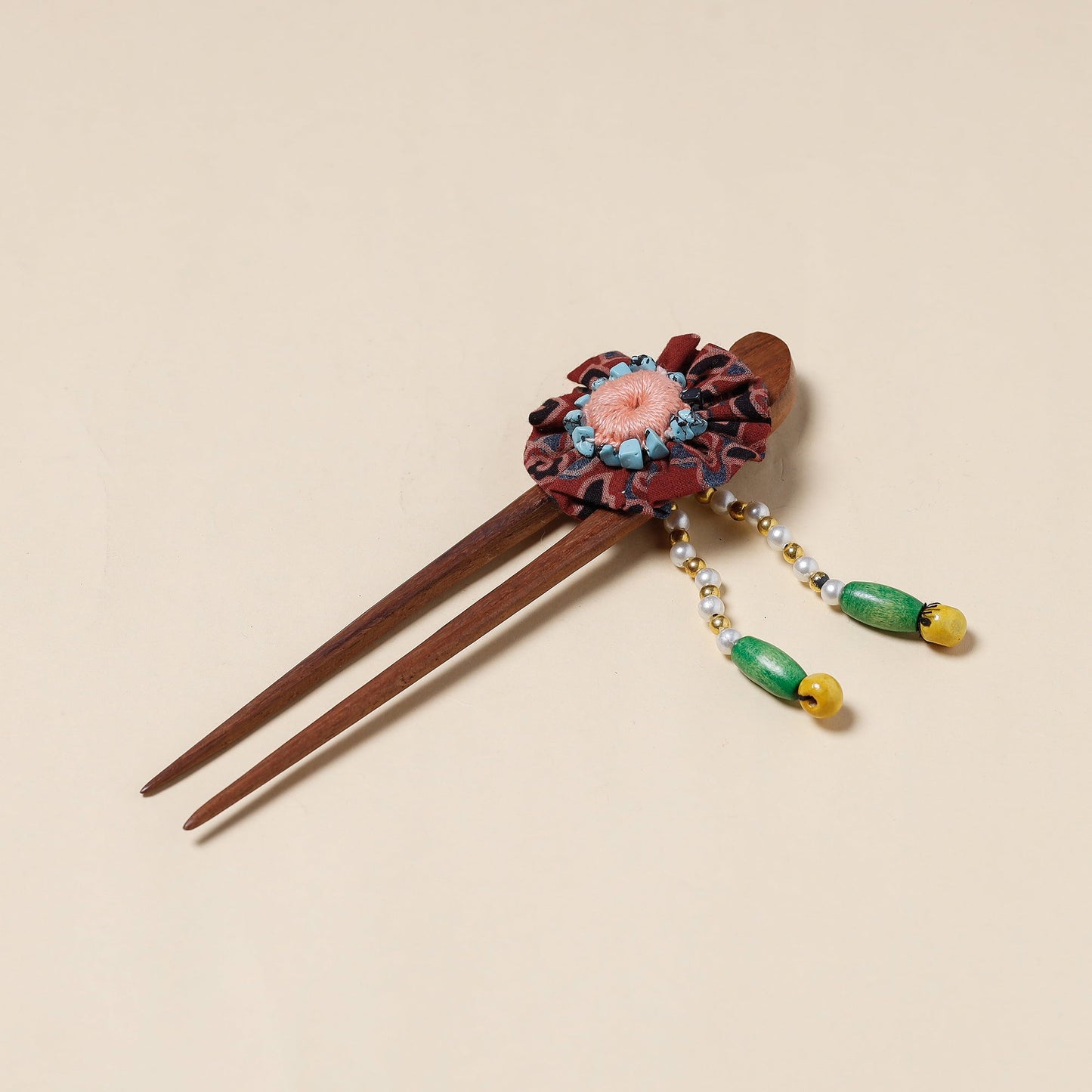 Handmade Gulmohar Flower Wooden Juda Stick