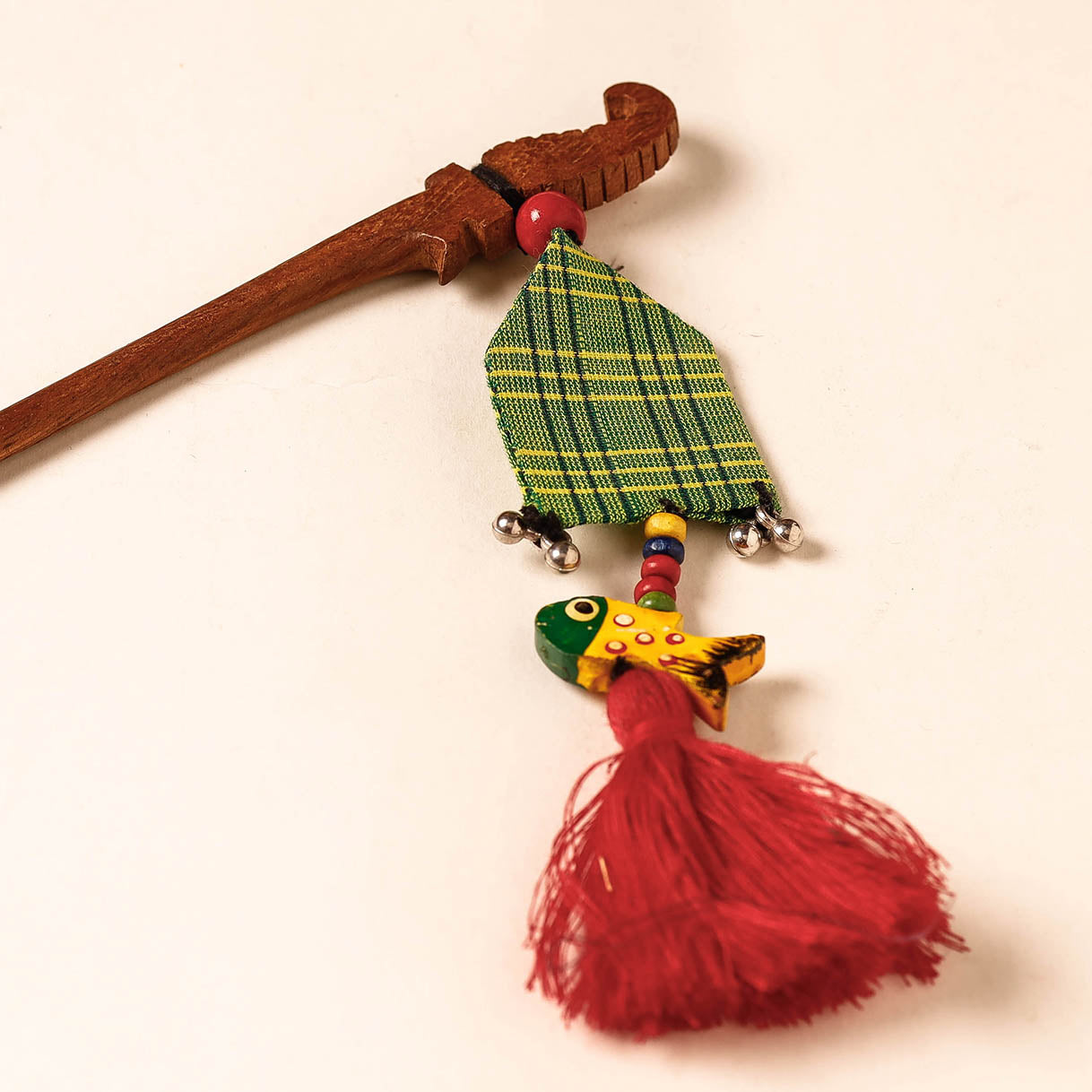 Handmade Gulmohar Flower Wooden Juda Stick