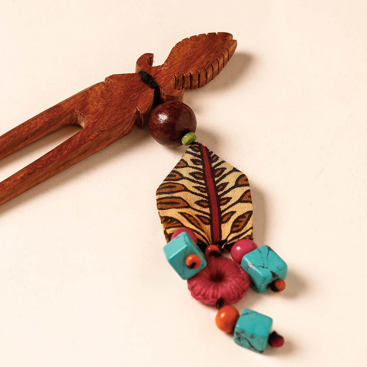 Handmade Gulmohar Flower Wooden Juda Stick