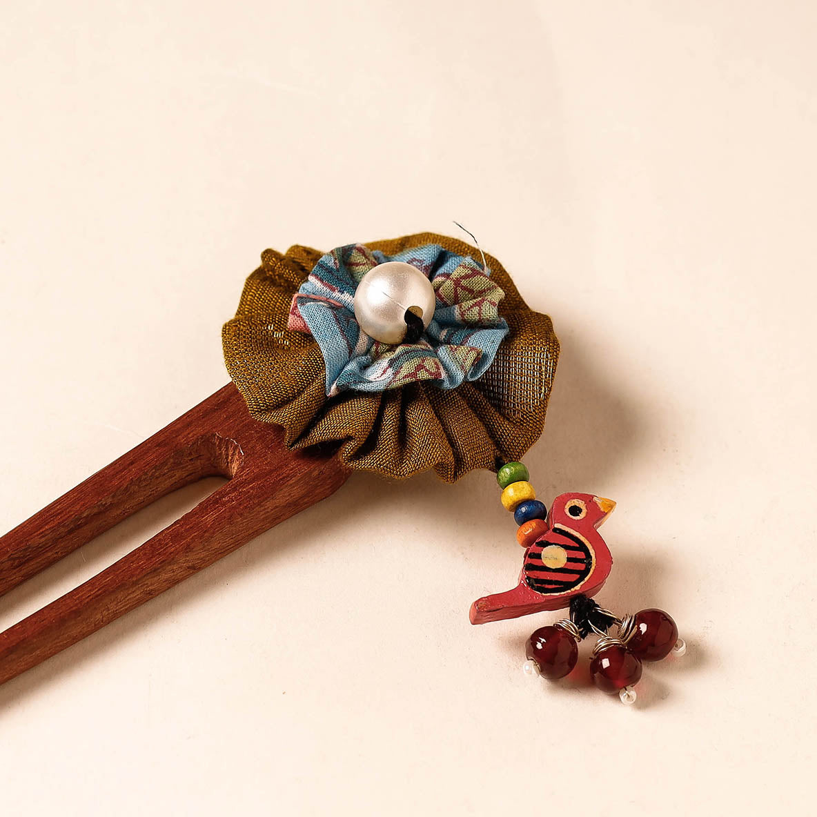 Handmade Gulmohar Flower Wooden Juda Stick