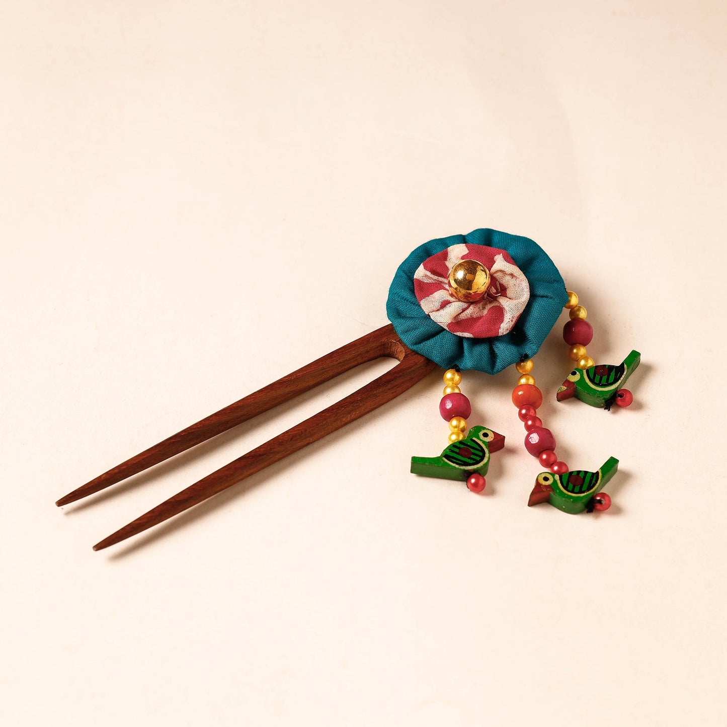 Handmade Gulmohar Flower Wooden Juda Stick