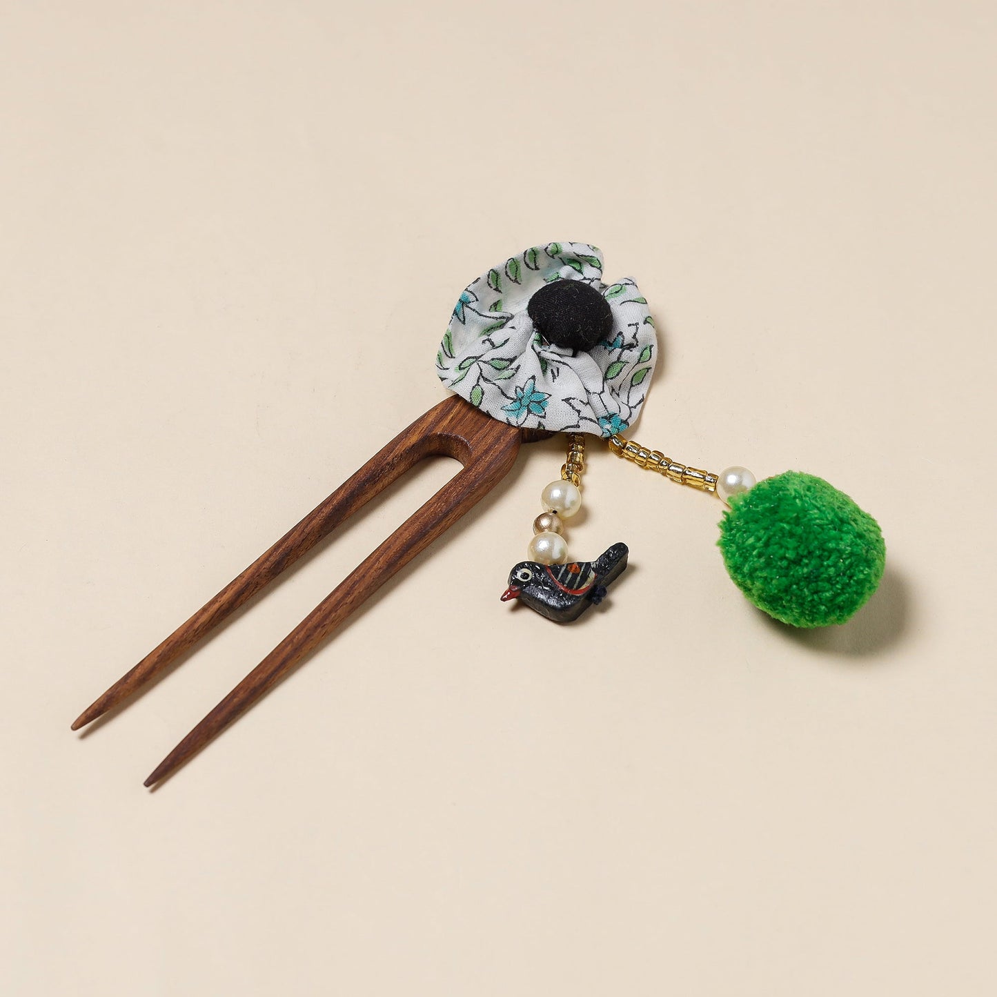 Handmade Gulmohar Flower Wooden Juda Stick