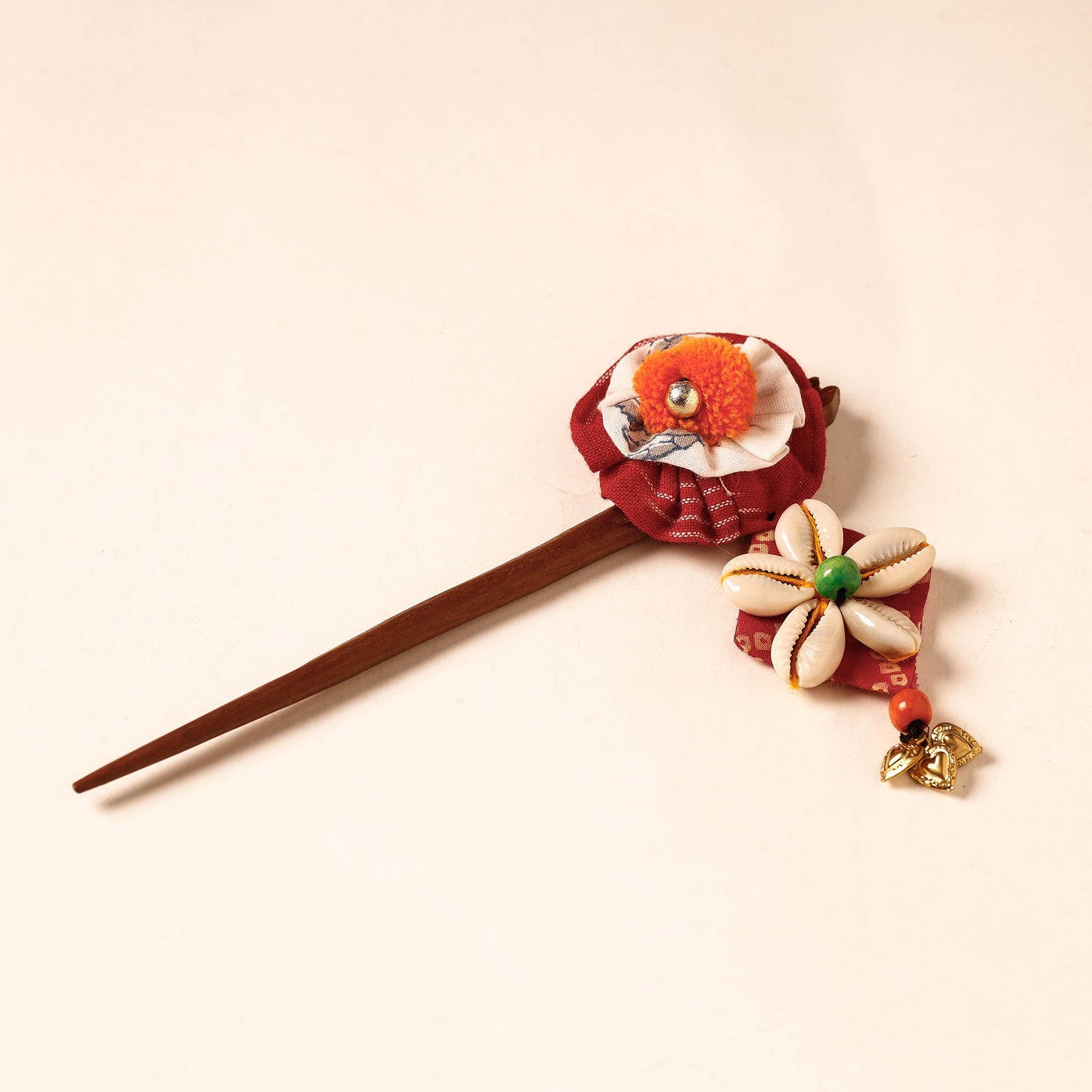 Handmade Gulmohar Flower Wooden Juda Stick