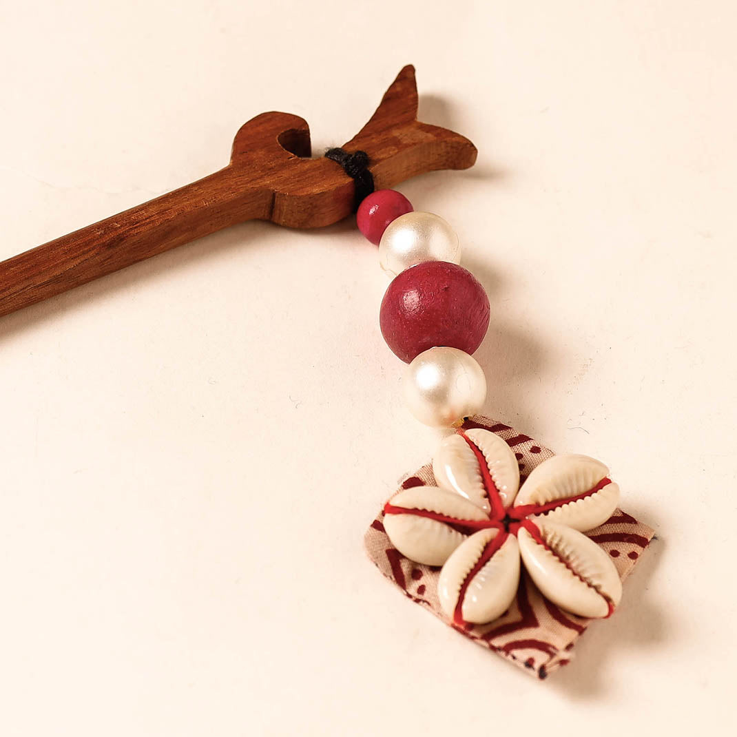 Handmade Gulmohar Flower Wooden Juda Stick