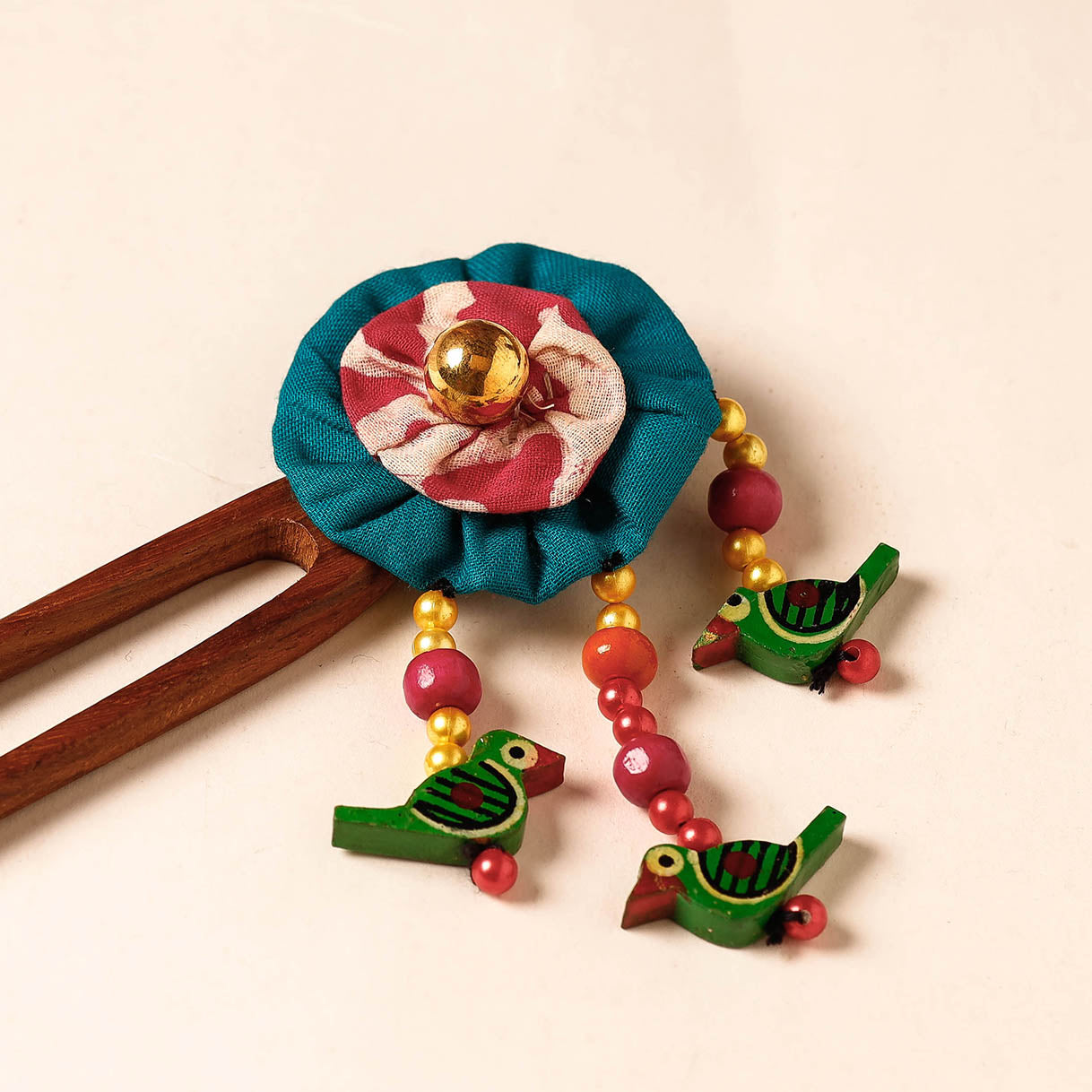 Handmade Gulmohar Flower Wooden Juda Stick