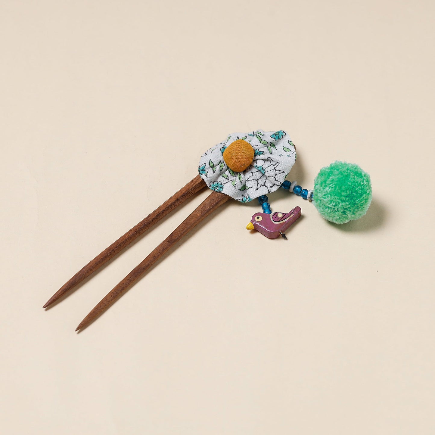 Handmade Gulmohar Flower Wooden Juda Stick