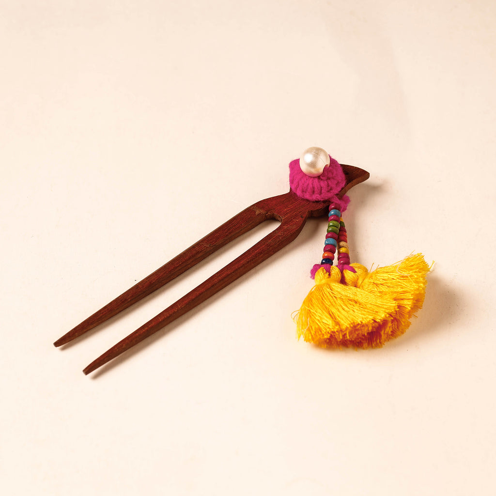 Handmade Gulmohar Flower Wooden Juda Stick