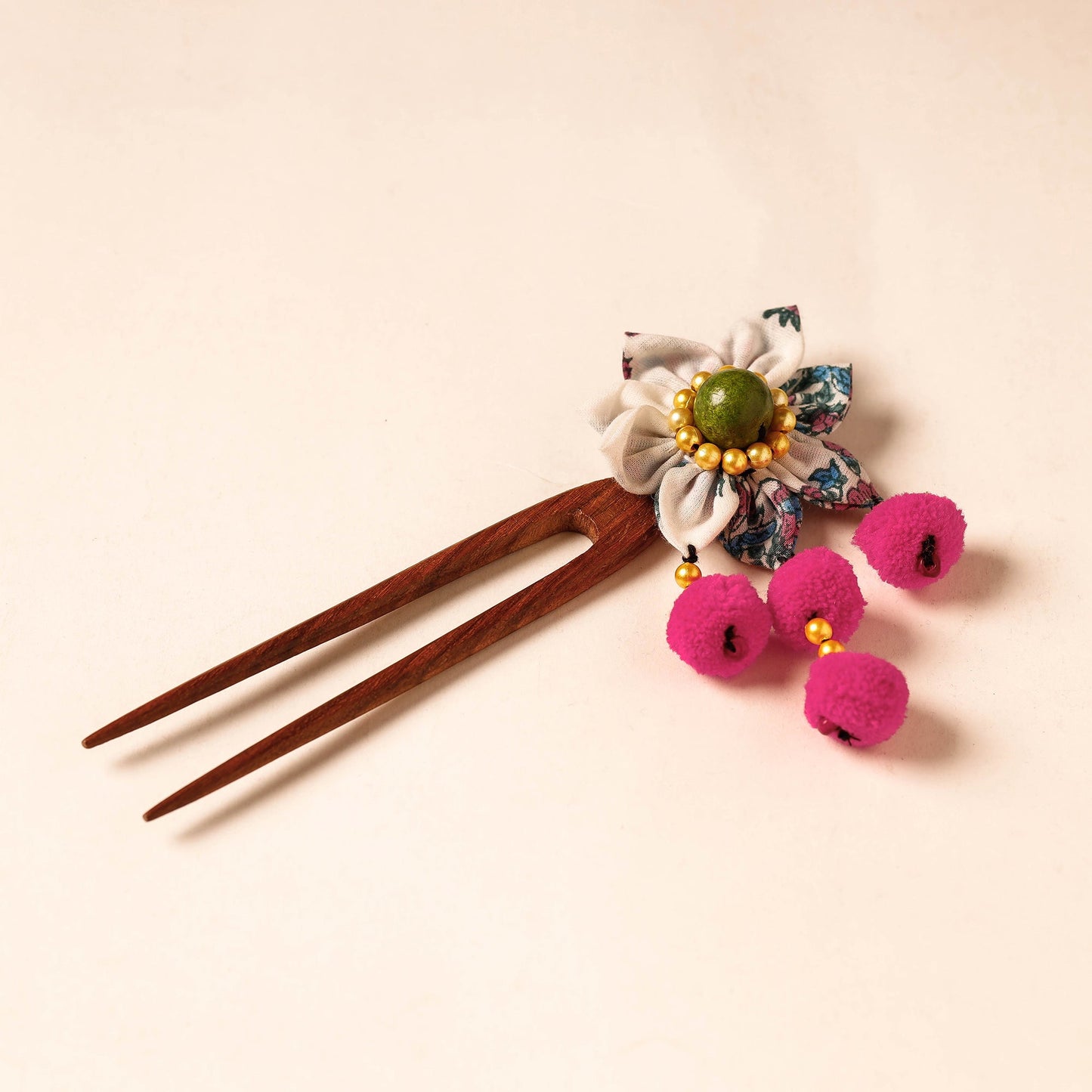 Handmade Gulmohar Flower Wooden Juda Stick