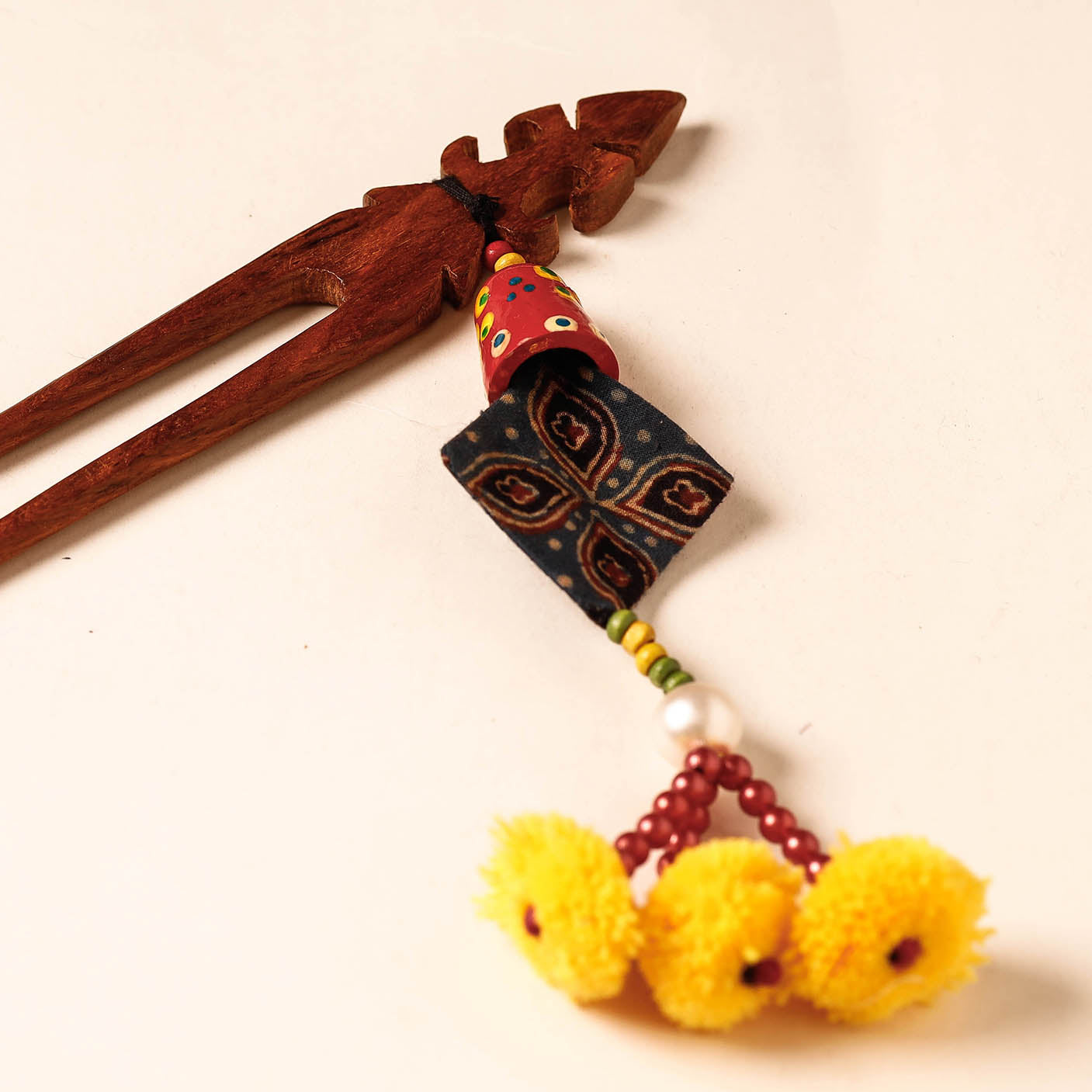 Handmade Gulmohar Flower Wooden Juda Stick
