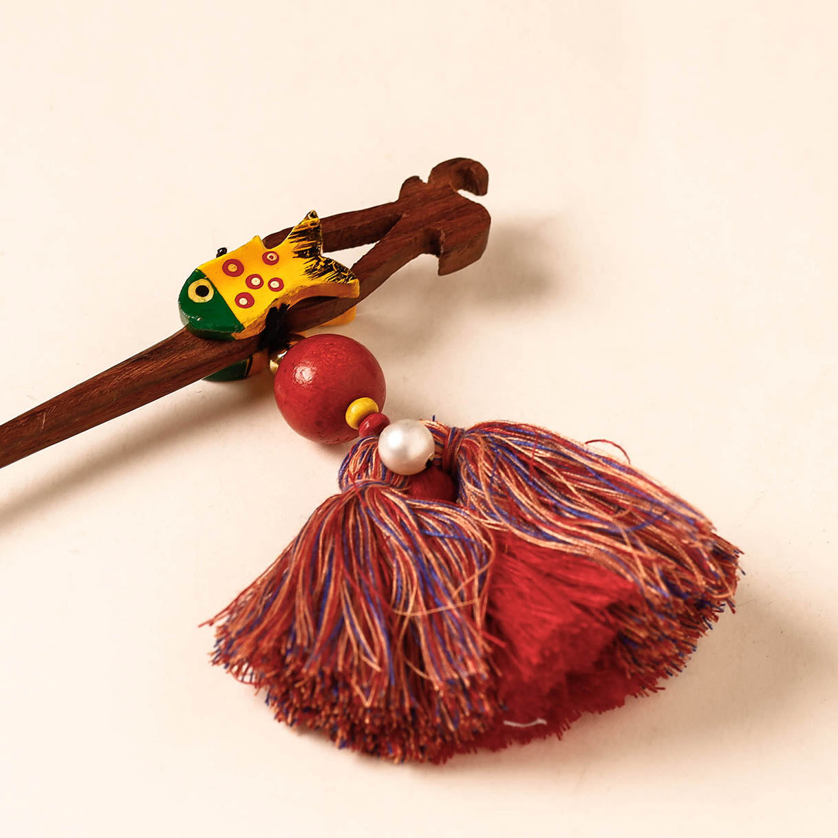 Handmade Gulmohar Flower Wooden Juda Stick
