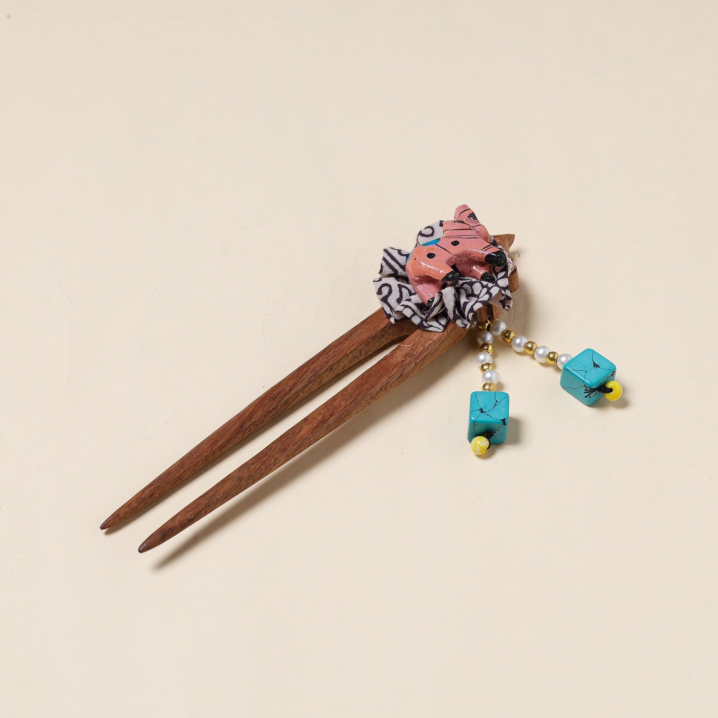 Handmade Gulmohar Flower Wooden Juda Stick