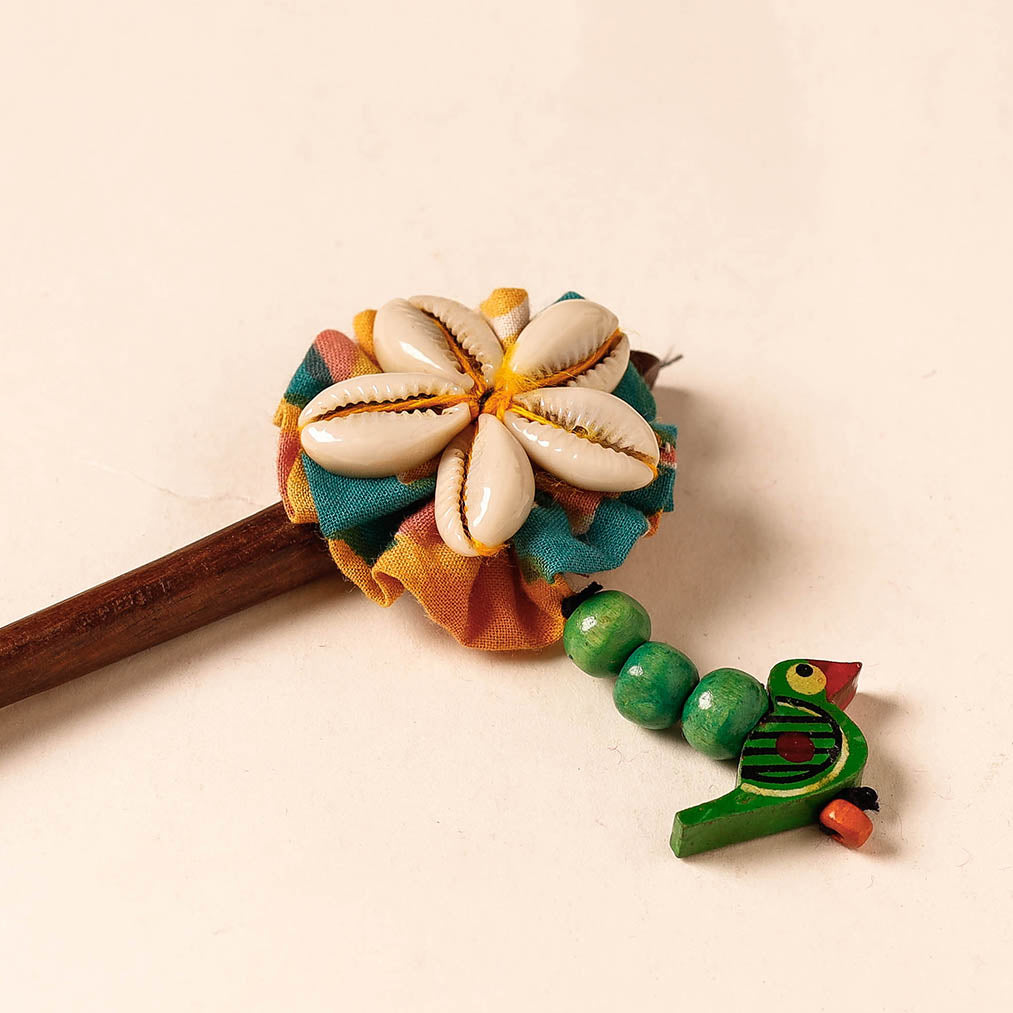 Handmade Gulmohar Flower Wooden Juda Stick