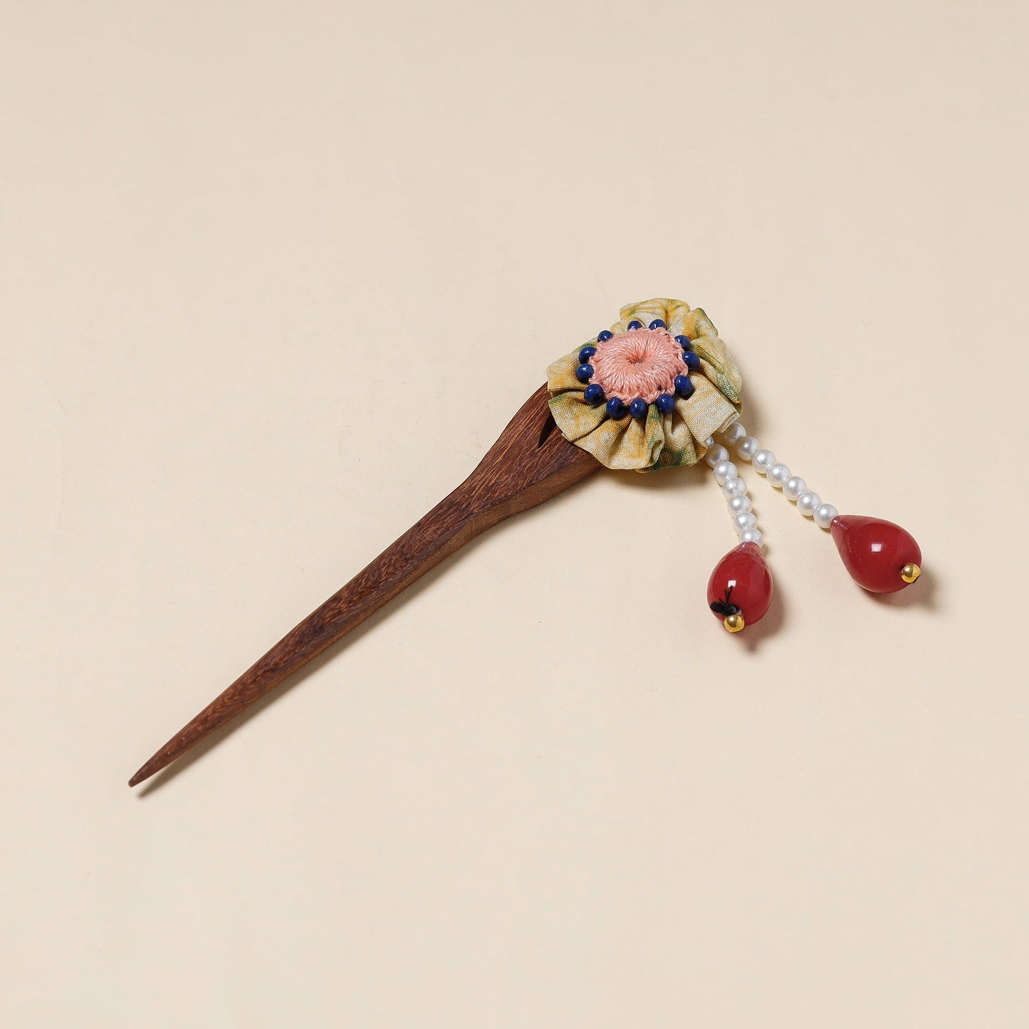 Handmade Gulmohar Flower Wooden Juda Stick