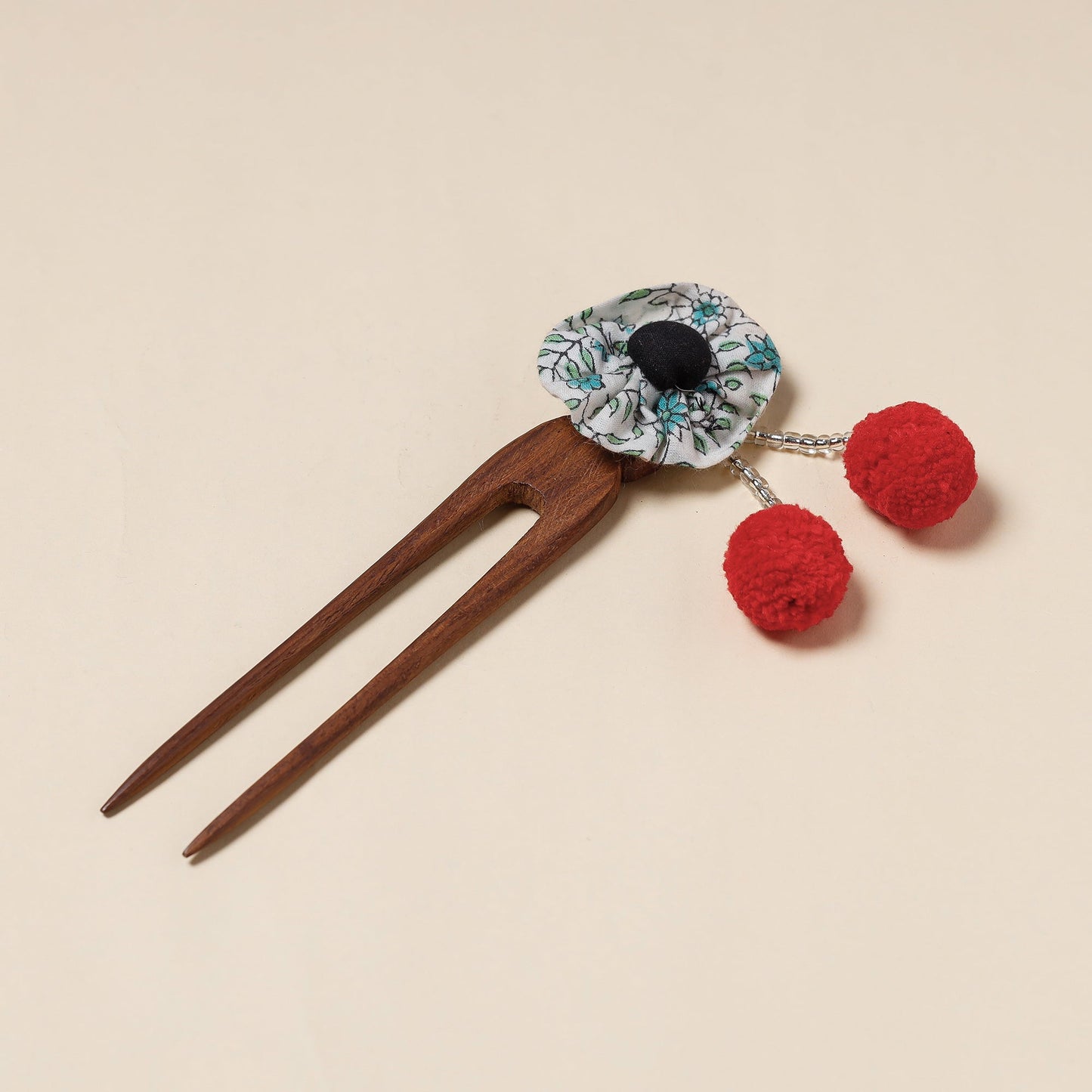 Handmade Gulmohar Flower Wooden Juda Stick
