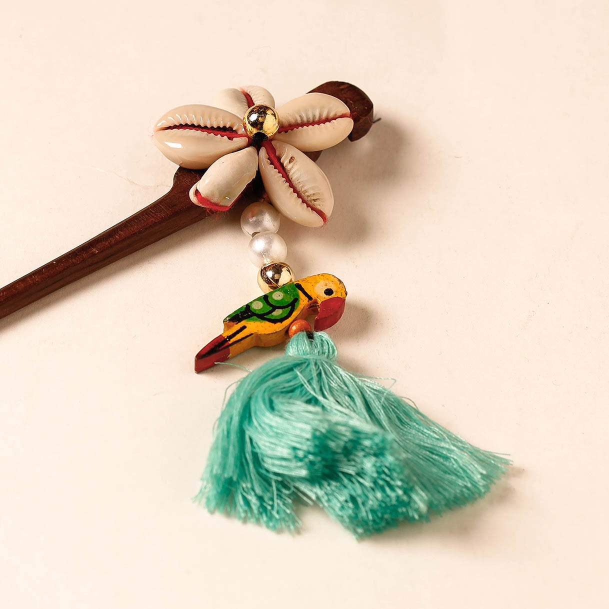 Handmade Gulmohar Flower Wooden Juda Stick