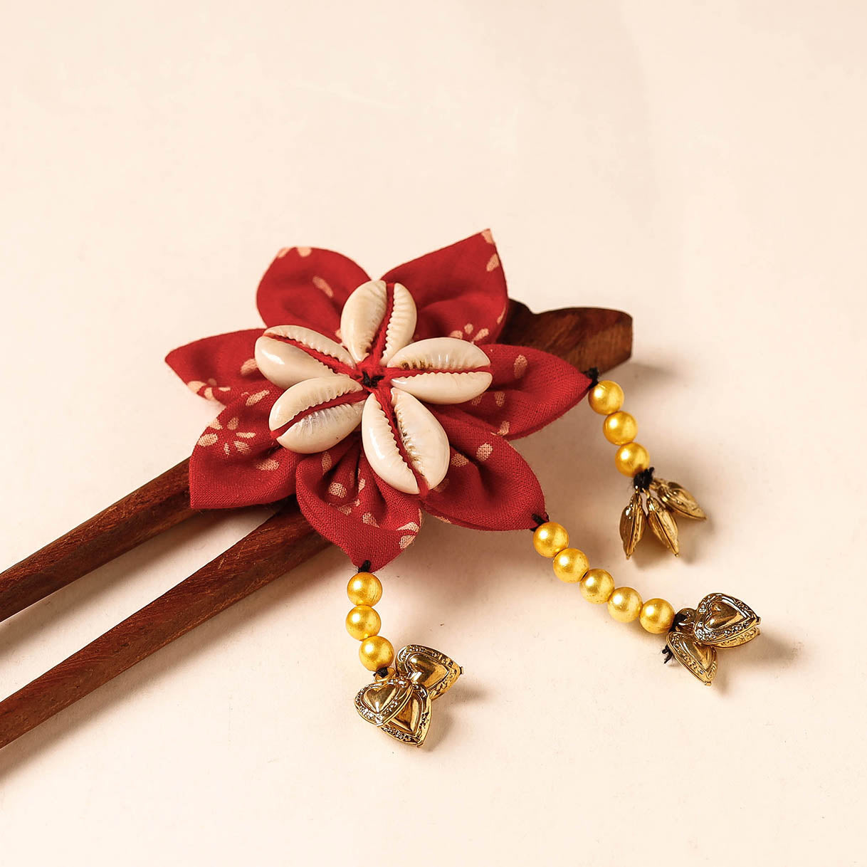 Handmade Gulmohar Flower Wooden Juda Stick