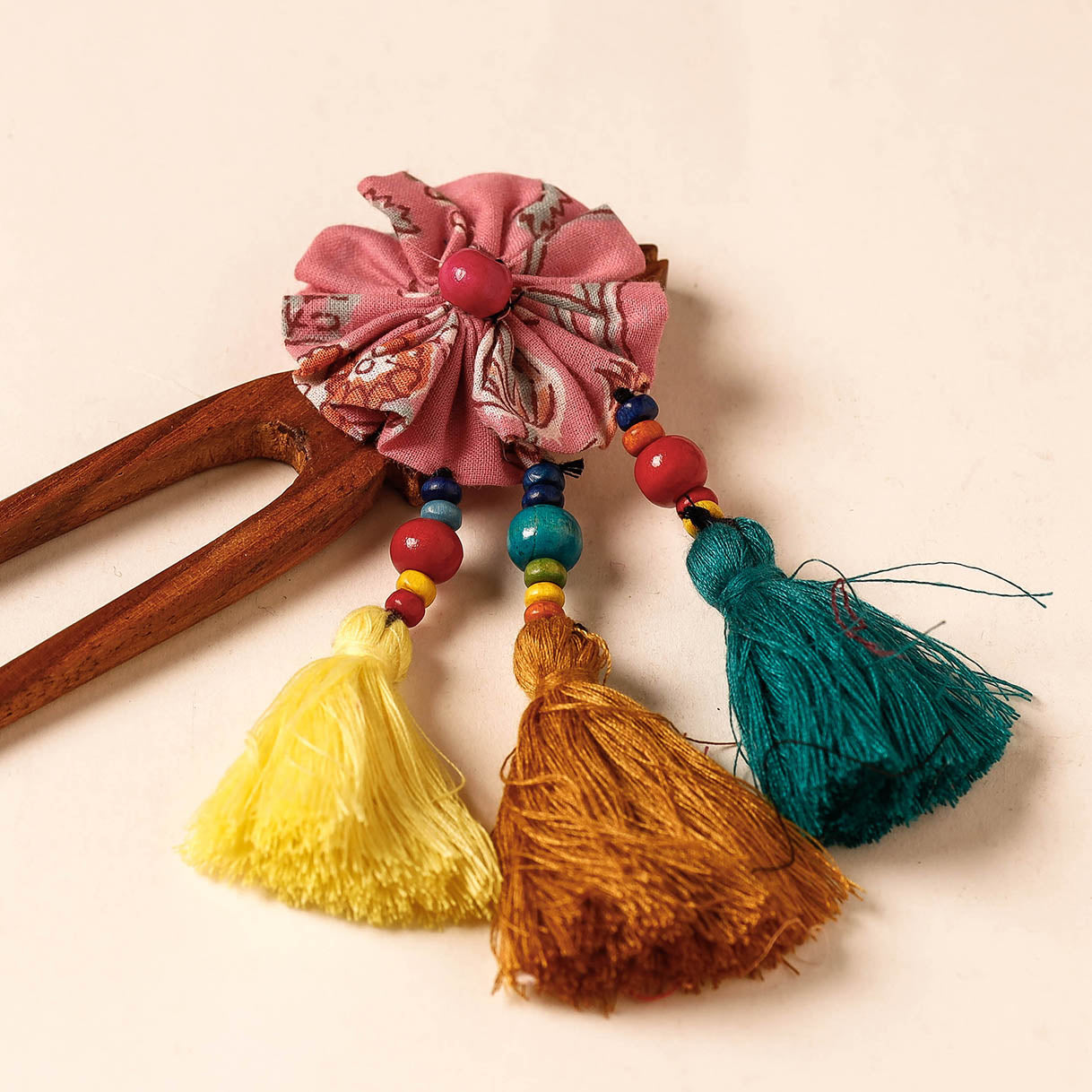 Handmade Gulmohar Flower Wooden Juda Stick