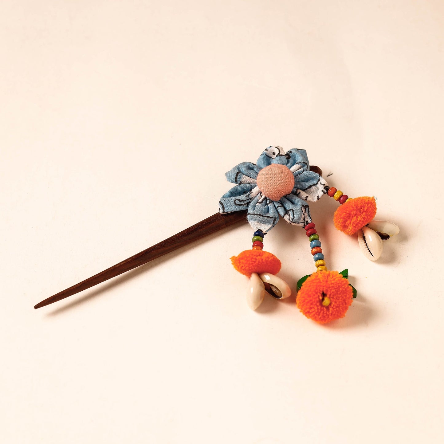 Handmade Gulmohar Flower Wooden Juda Stick