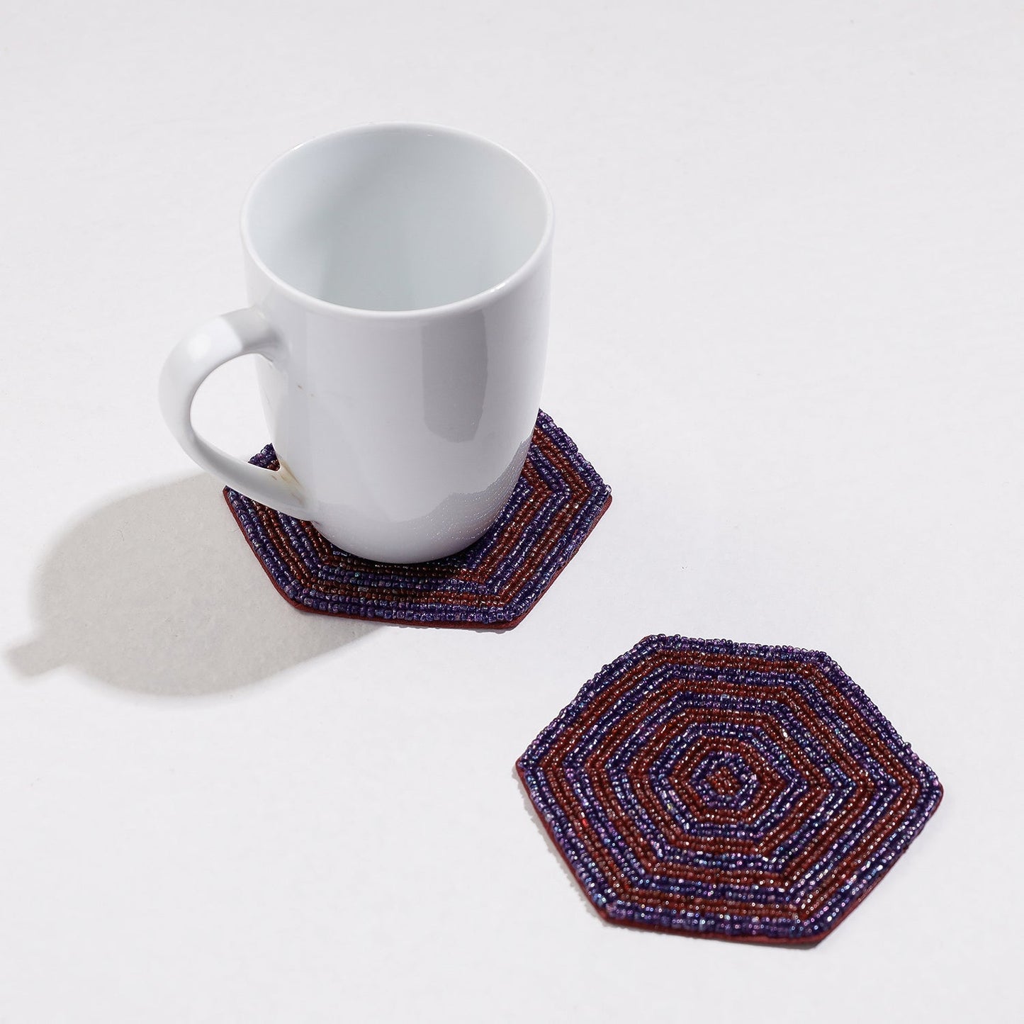 Handmade Hapur Bead Work Coasters