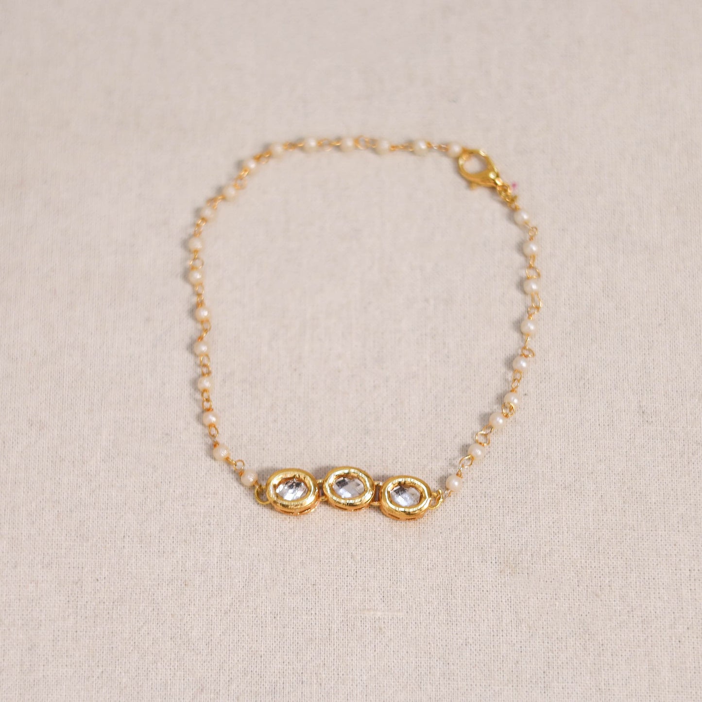 Handmade kundan work bracelet 101 - handcrafted